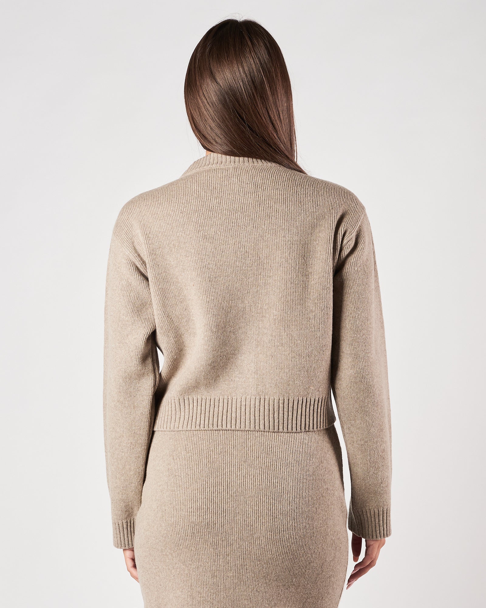 Cardigan Tela9 in maglia con bottoni tortora