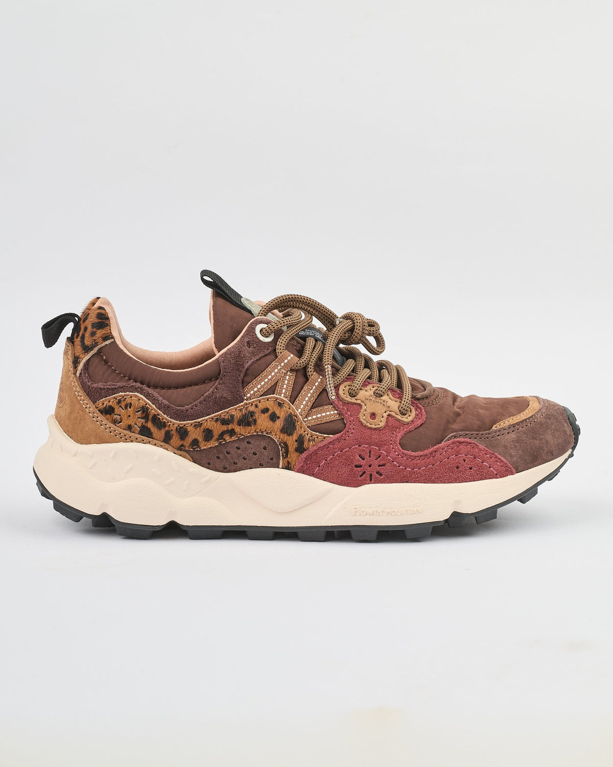 Sneaker Flower Mountain brown bordeaux leopard