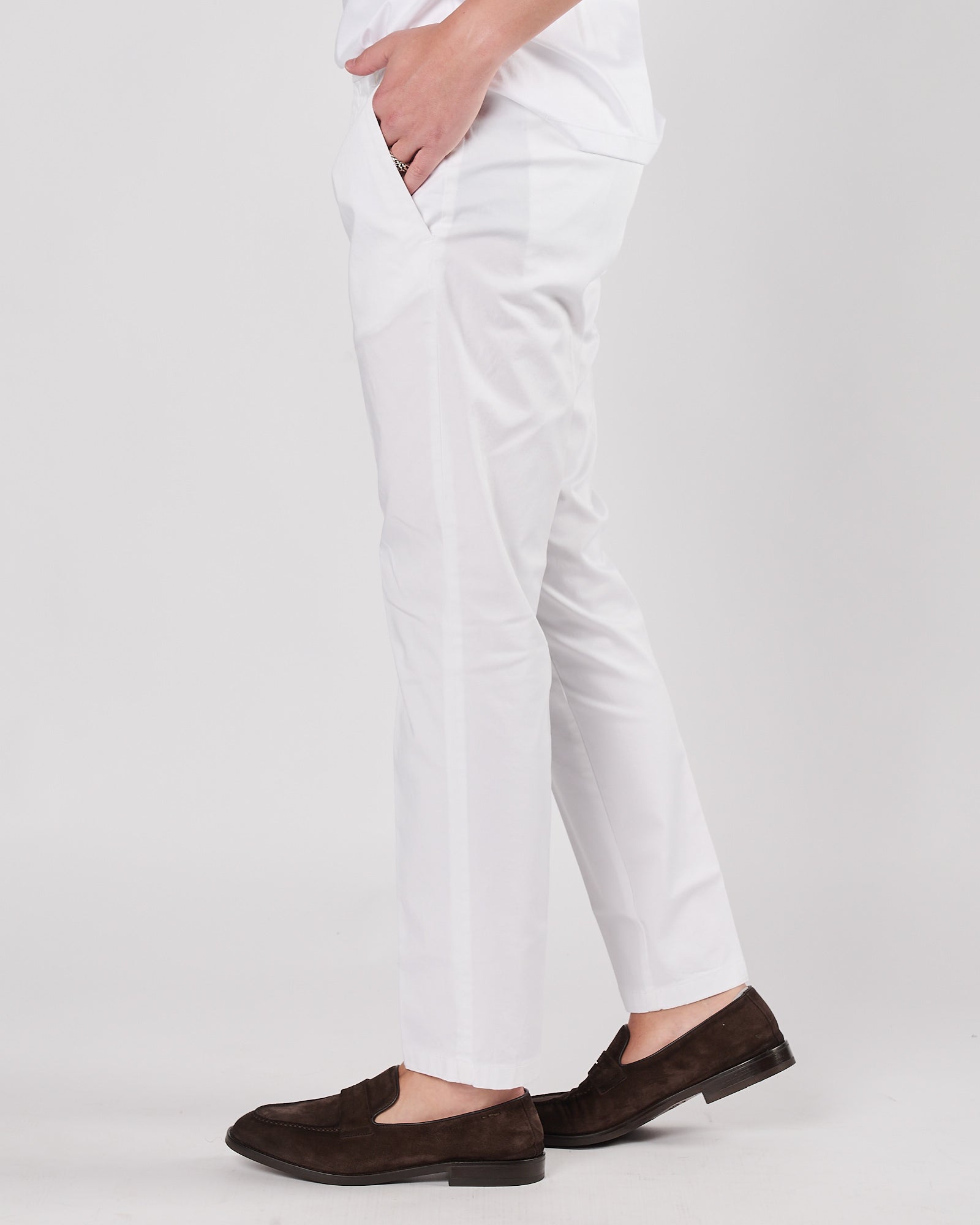 Pantalone A|STORE senza pence bianco