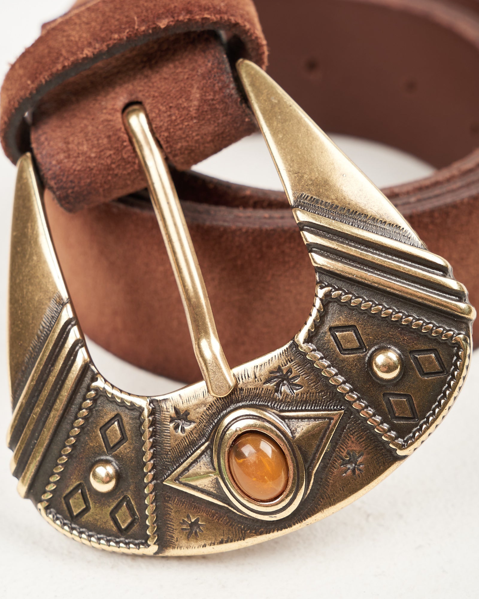 Cintura Alberto Luti in camoscio bruciata