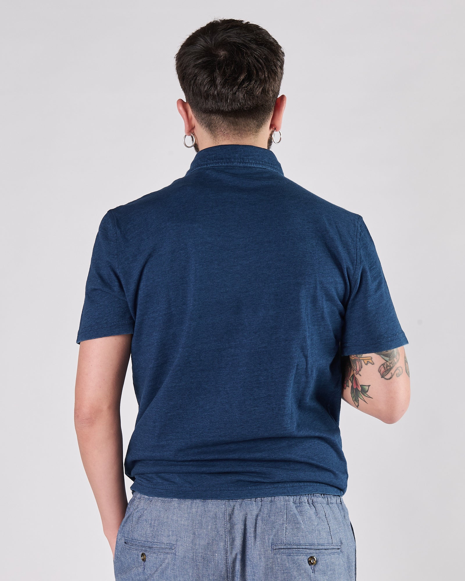 Polo Bl'ker manica corta indigo