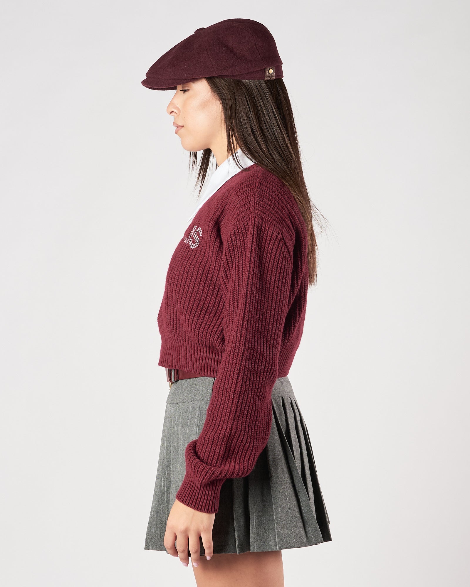 Maglia Marc Ellis girocollo corta bordeaux con logo