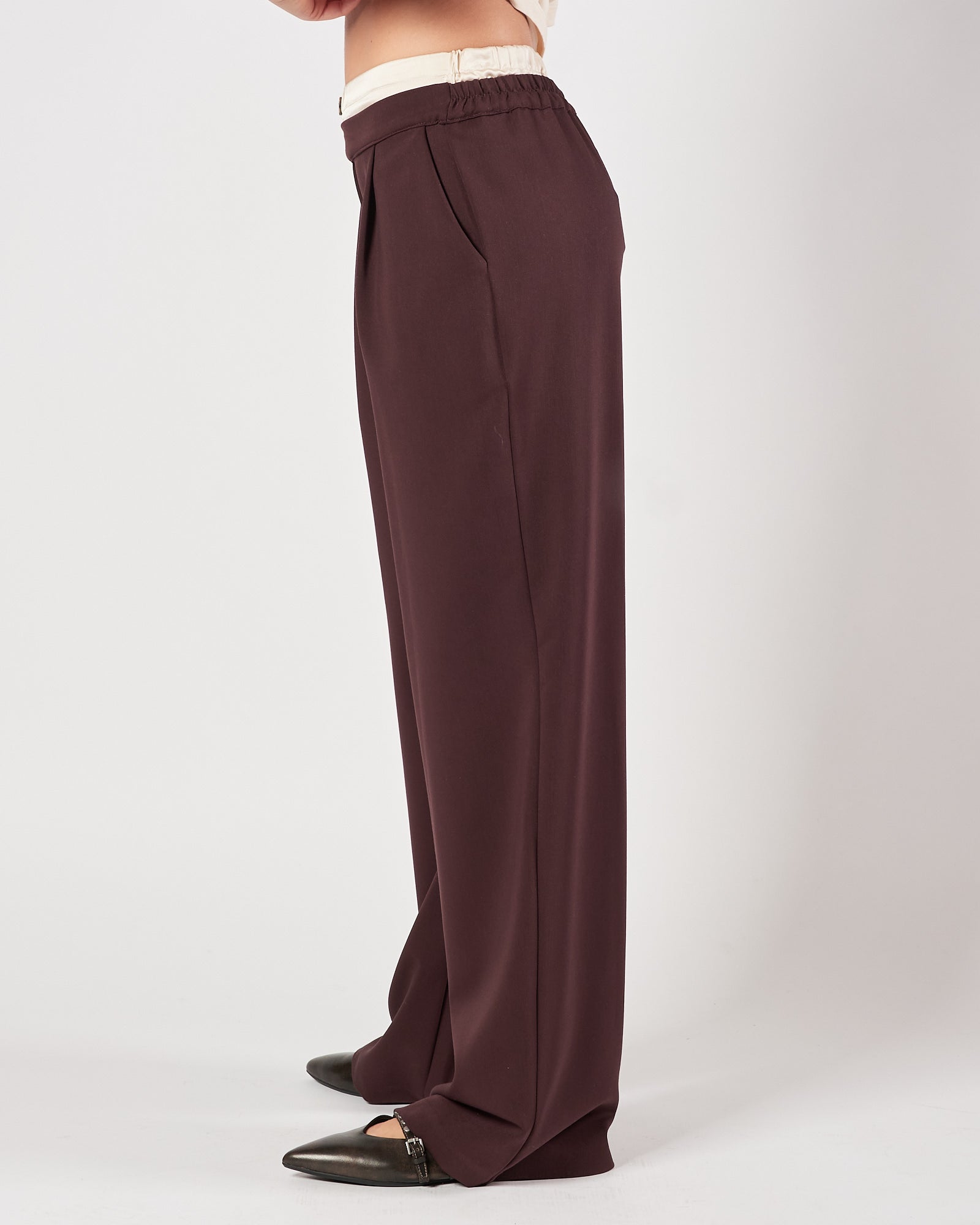 Pantalone Marc Ellis largo bordeaux
