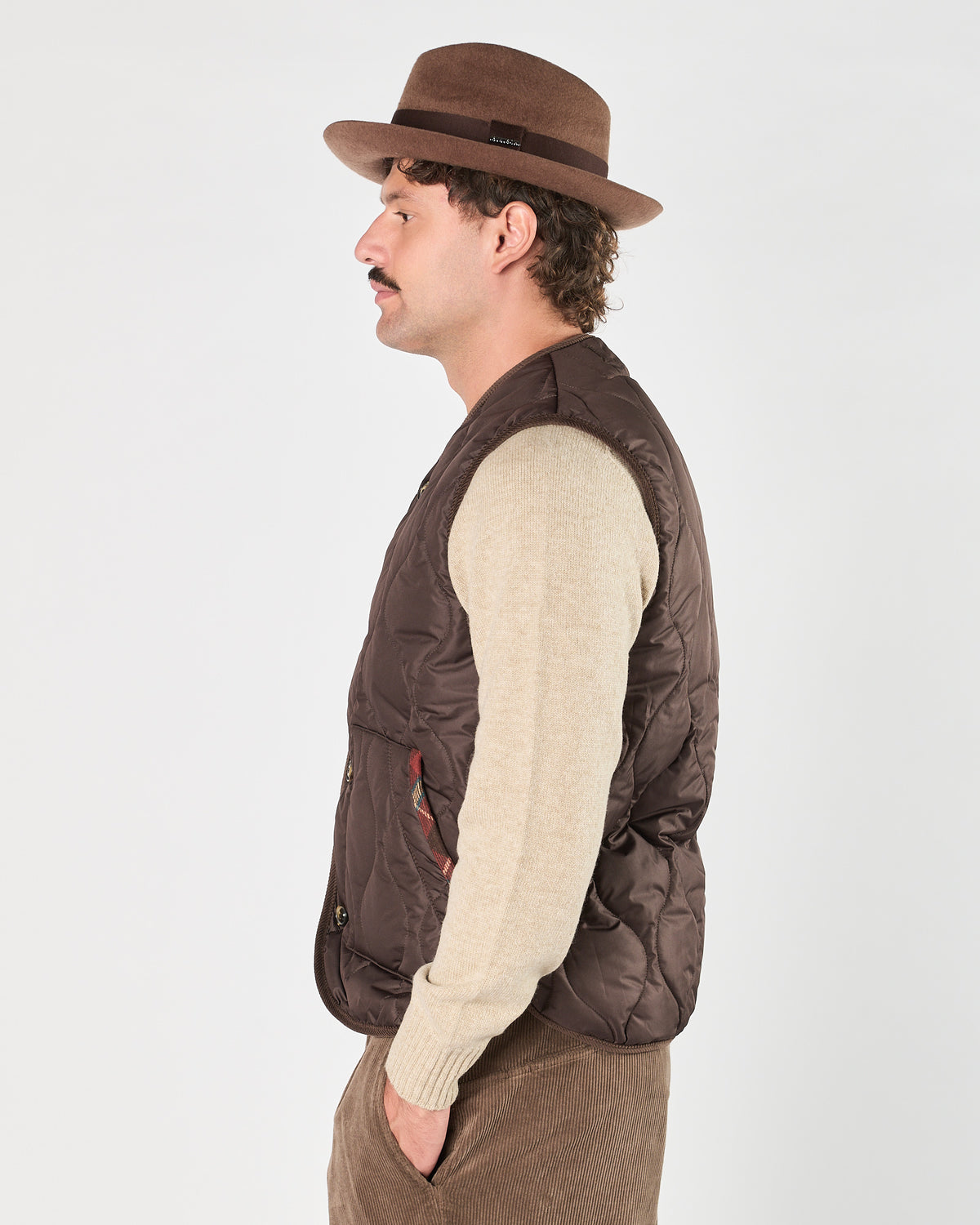 Gilet In The Box in nylon marrone