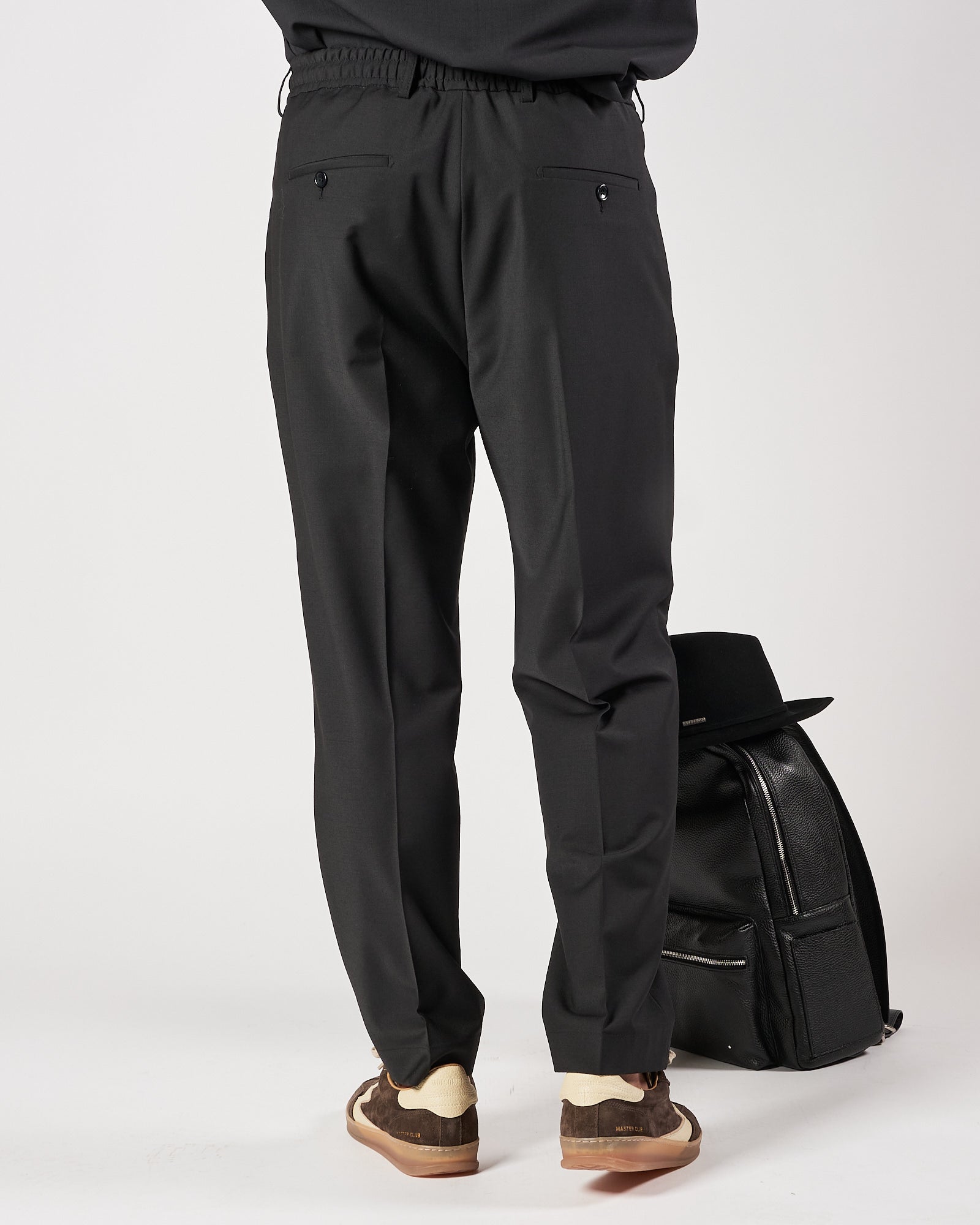 Pantalone A|STORE uomo in lana con pences nero