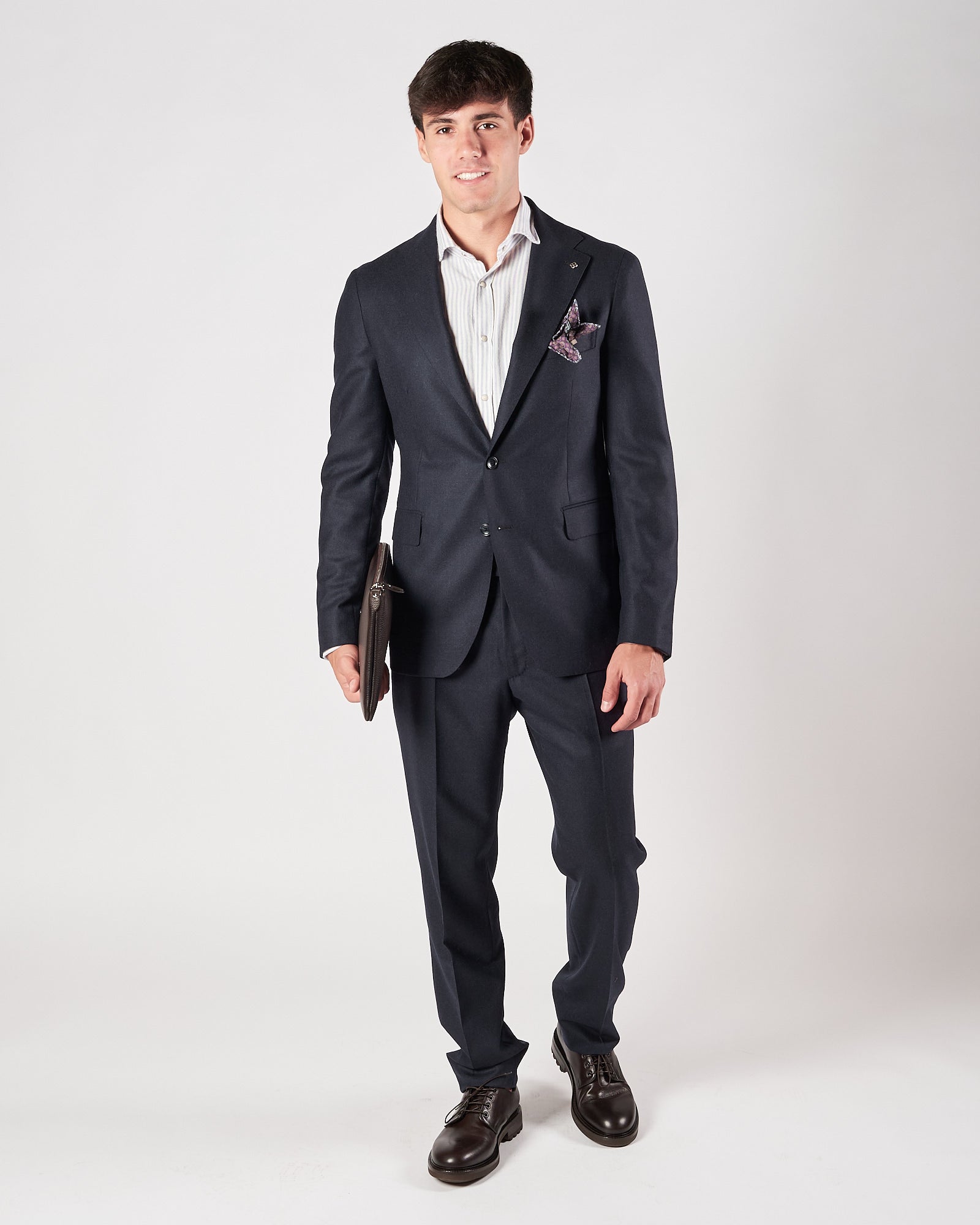 Abito Tagliatore un petto blu lana e cachemere