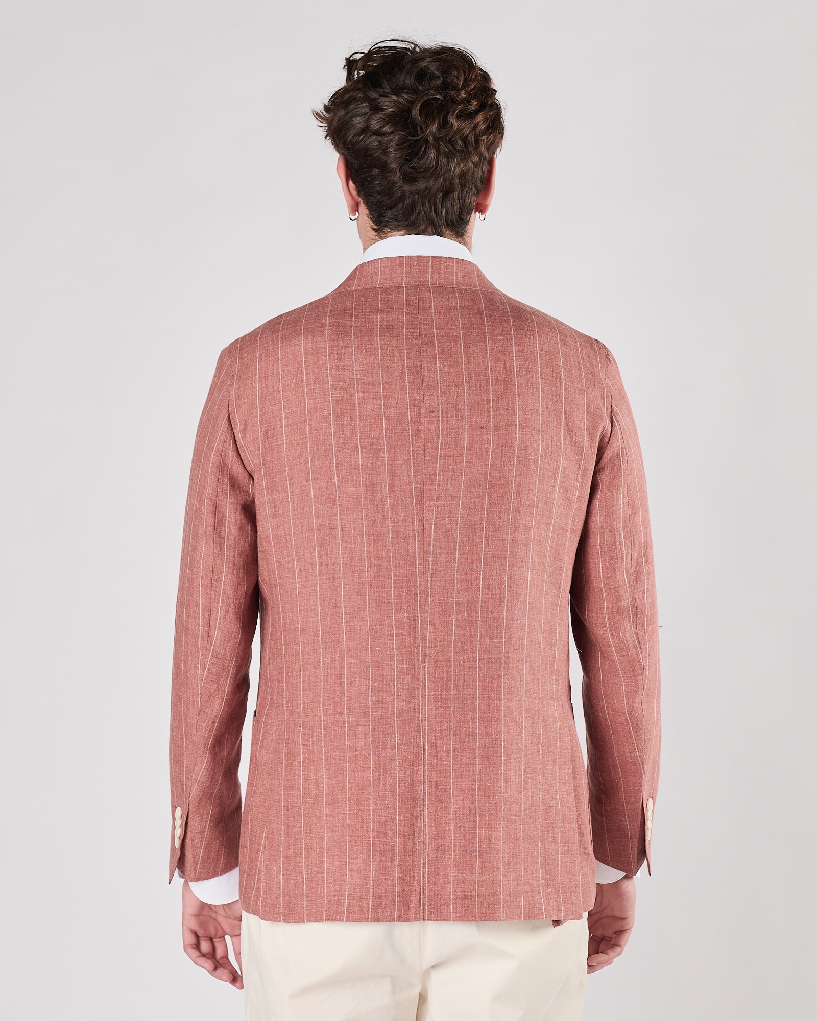 Giacca A|STORE un petto gessata rosa