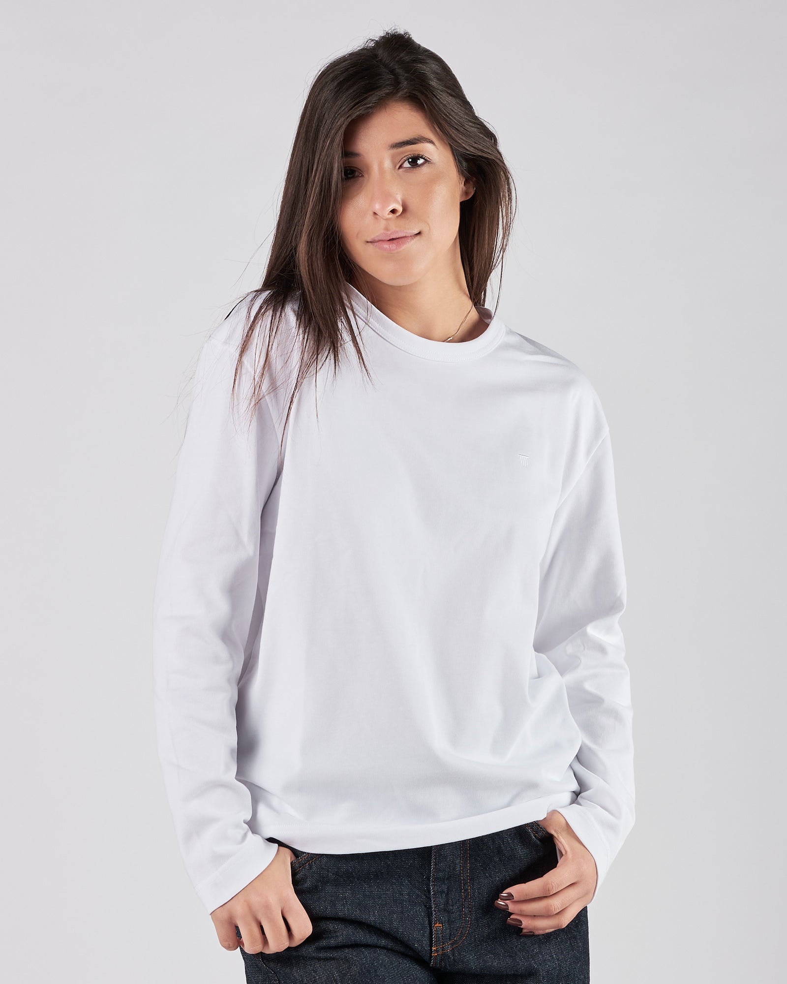 T-shirt Tela9 manica lunga bianca