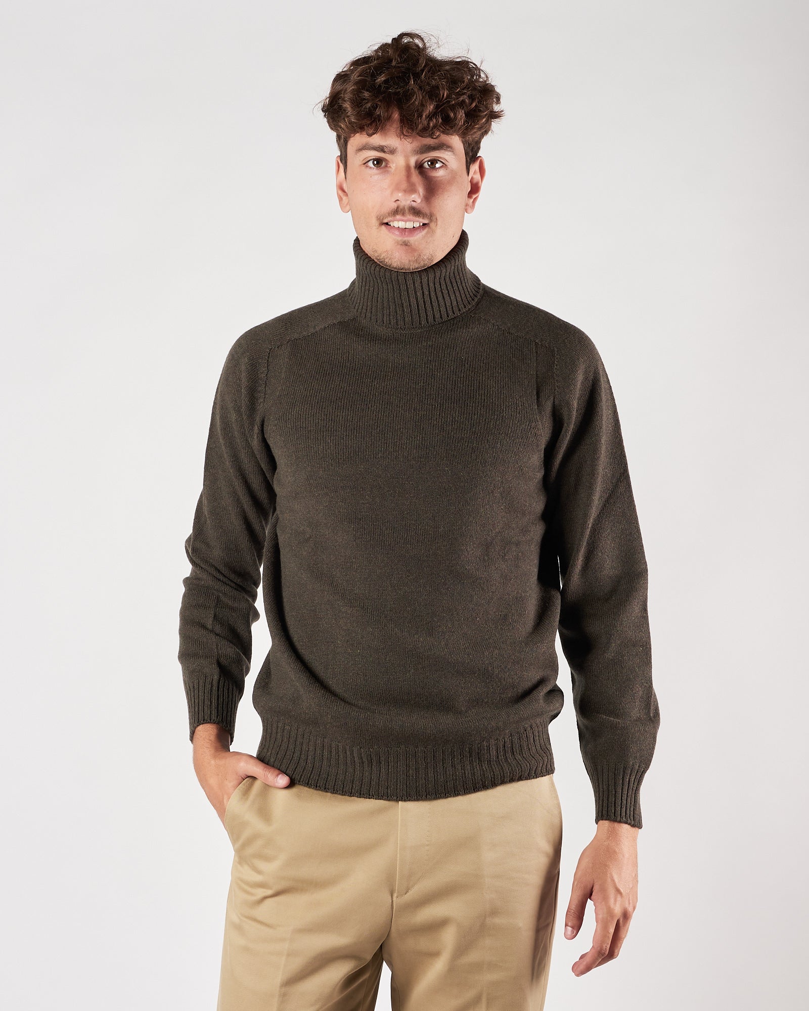 Maglia A|STORE collo alto verde bosco