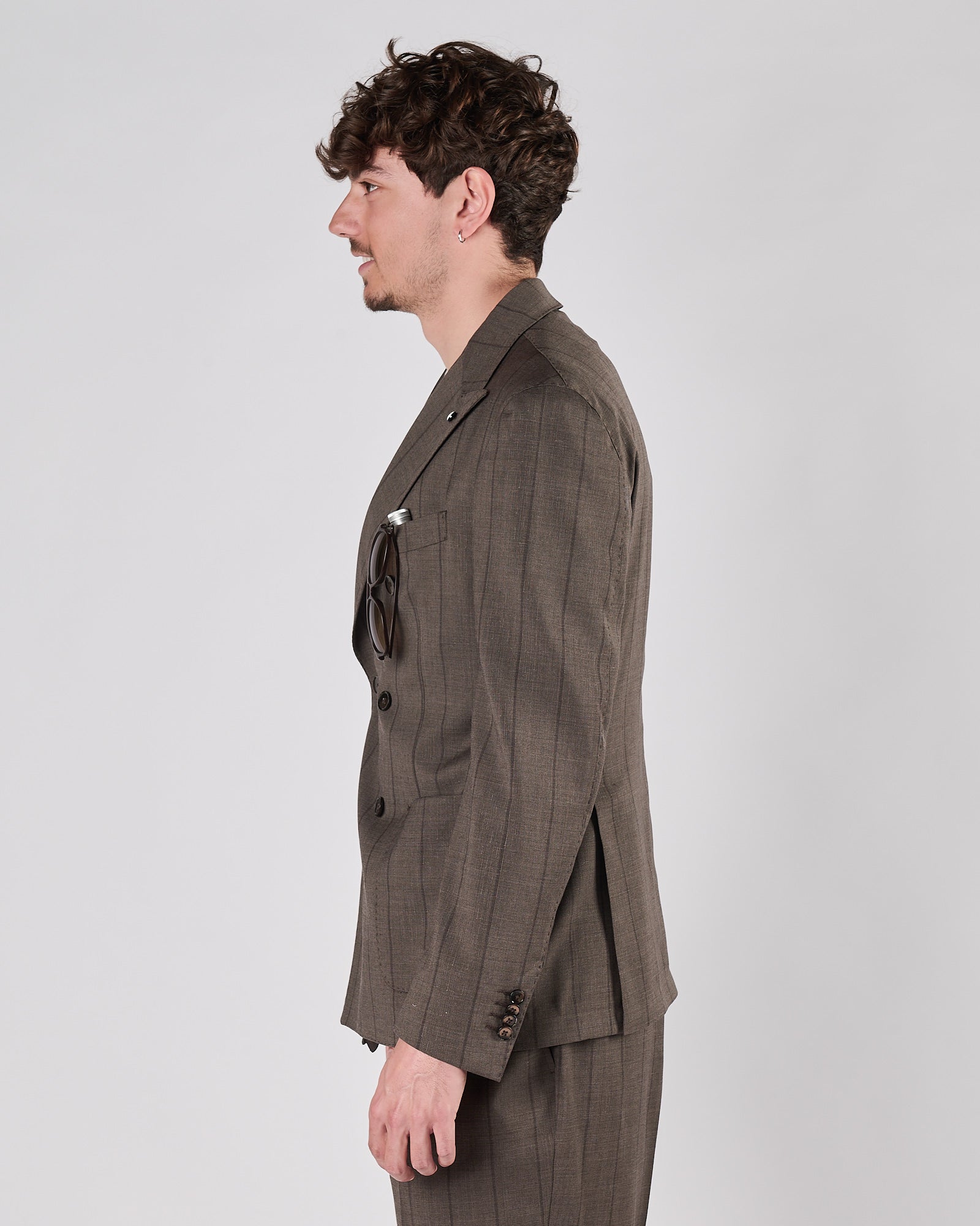 Abito Lbm1911 gessato grigio in tono