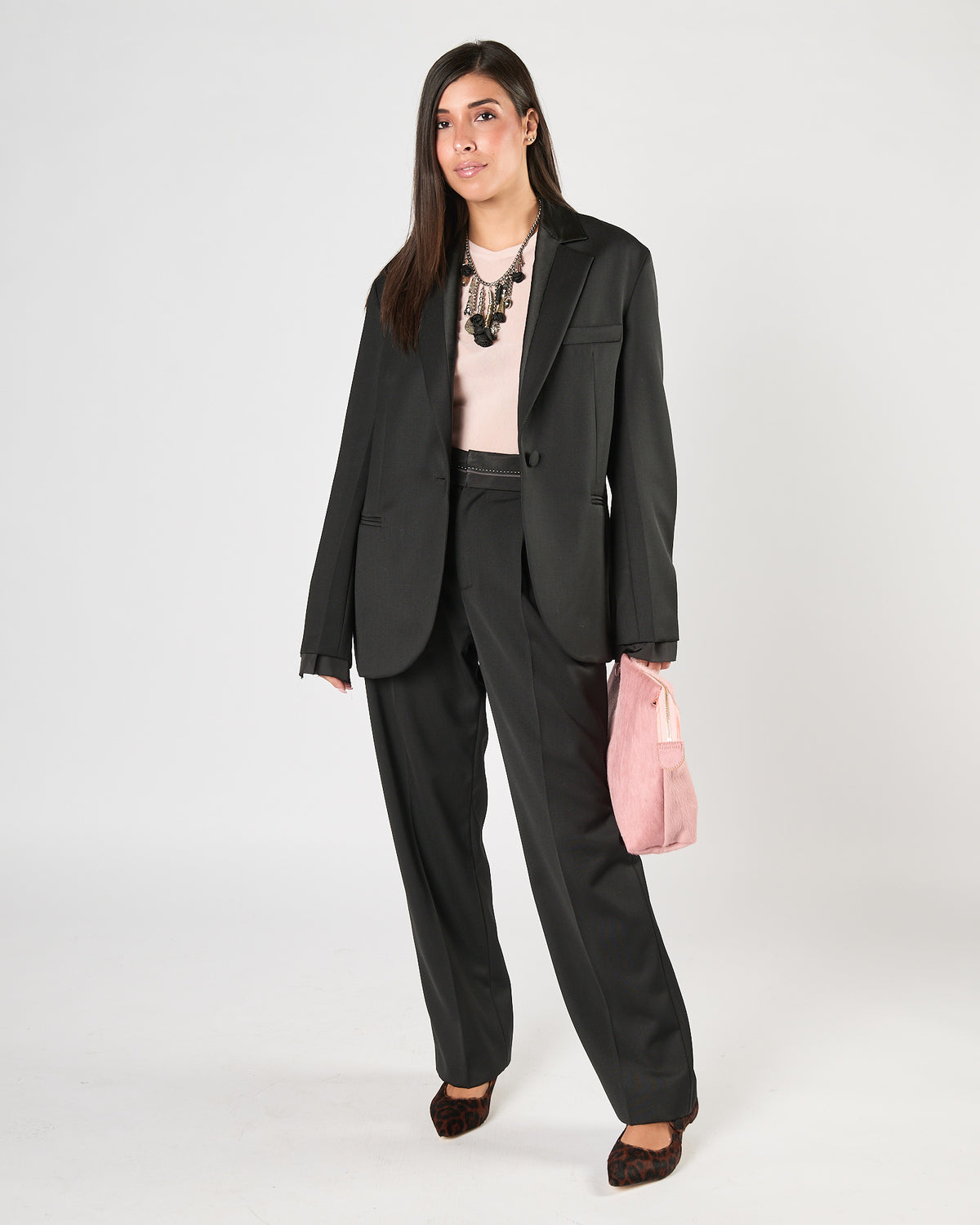 Pantalone Tela9 nero con dettaglio in vita