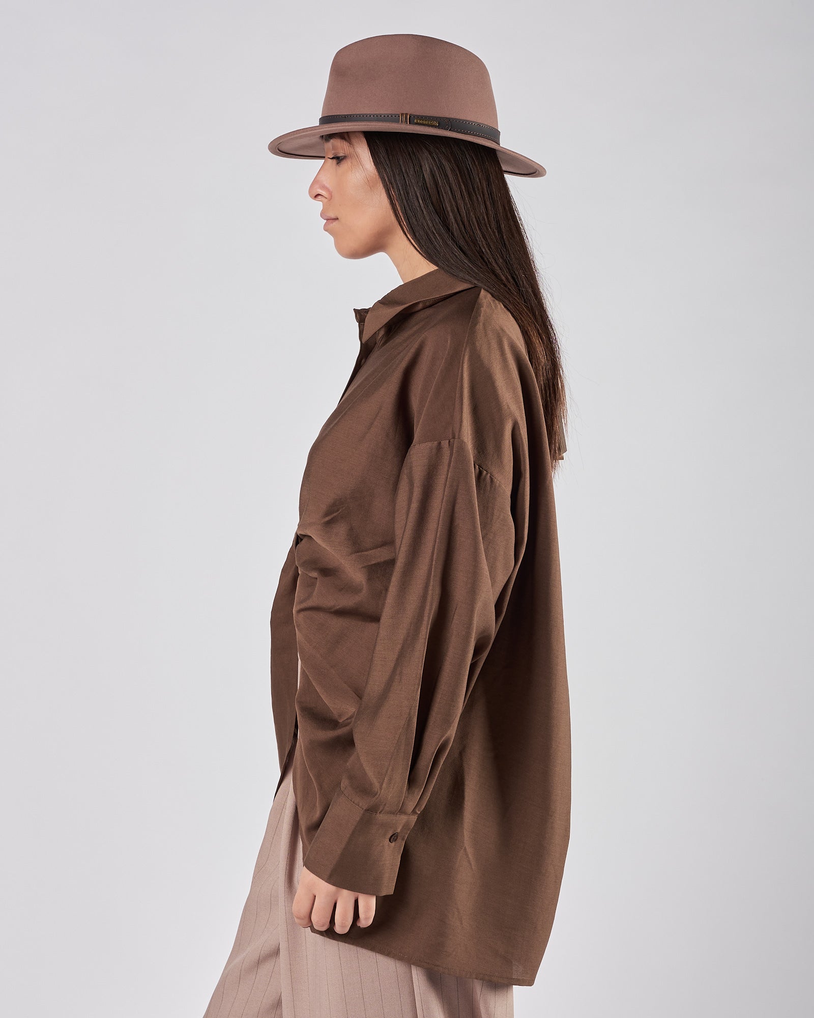 Camicia Eleh over marrone