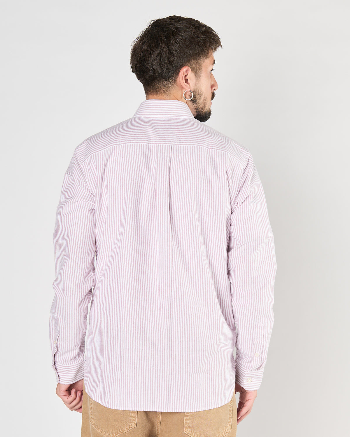 Camicia Xacus button down a righe rosa