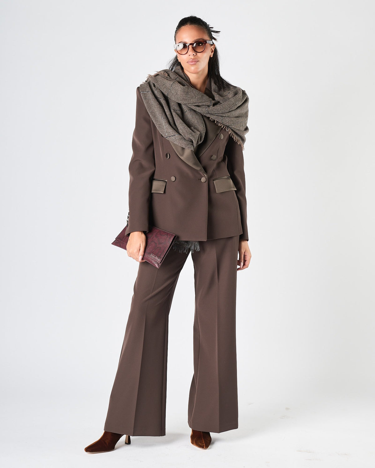 Giacca Silence doppio petto brown