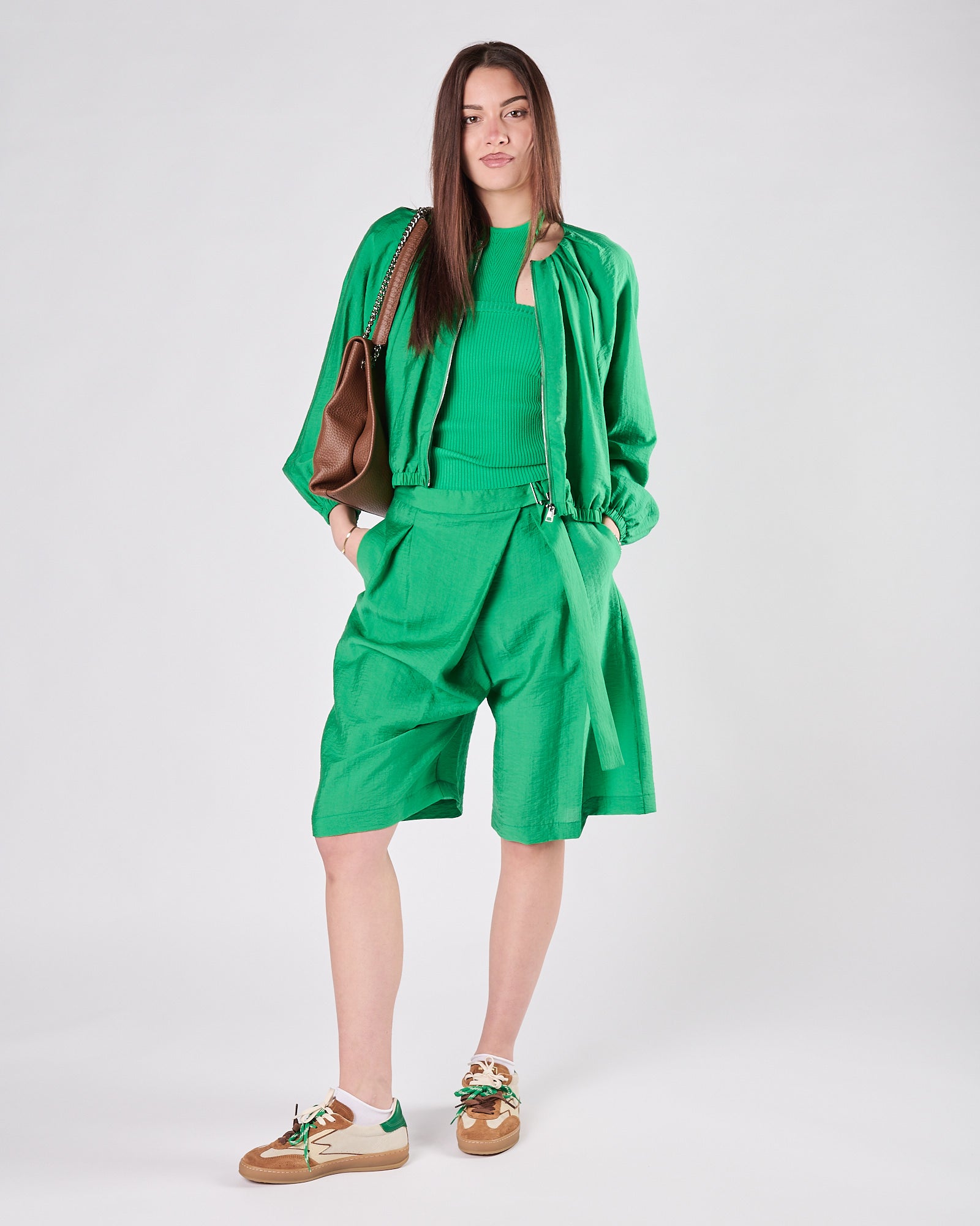 Giacchetto Tela9 in tencel verde