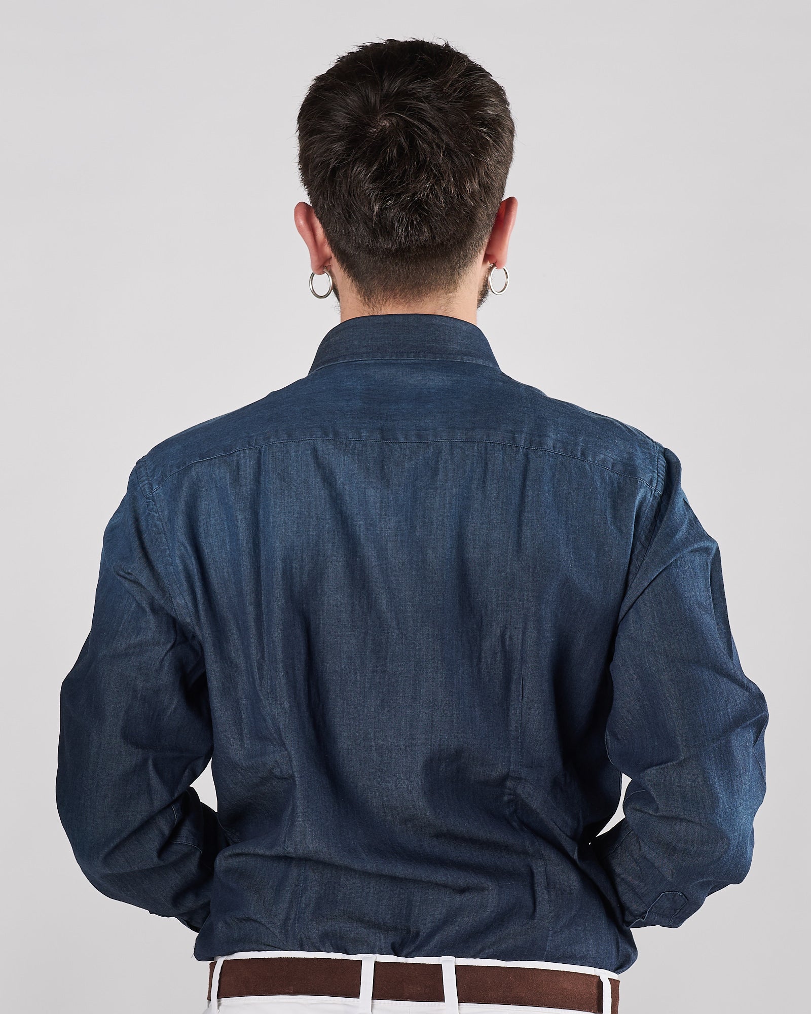 Camicia Alessandro Lamura in denim scuro blu