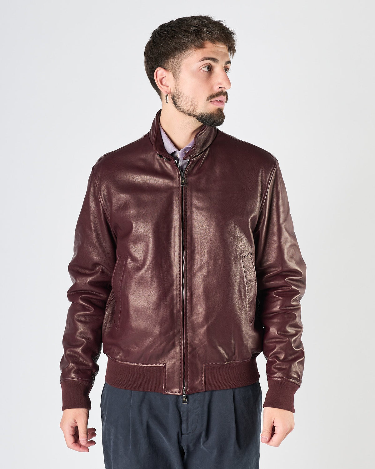 Giacchetto Tagliatore in pelle bordeaux