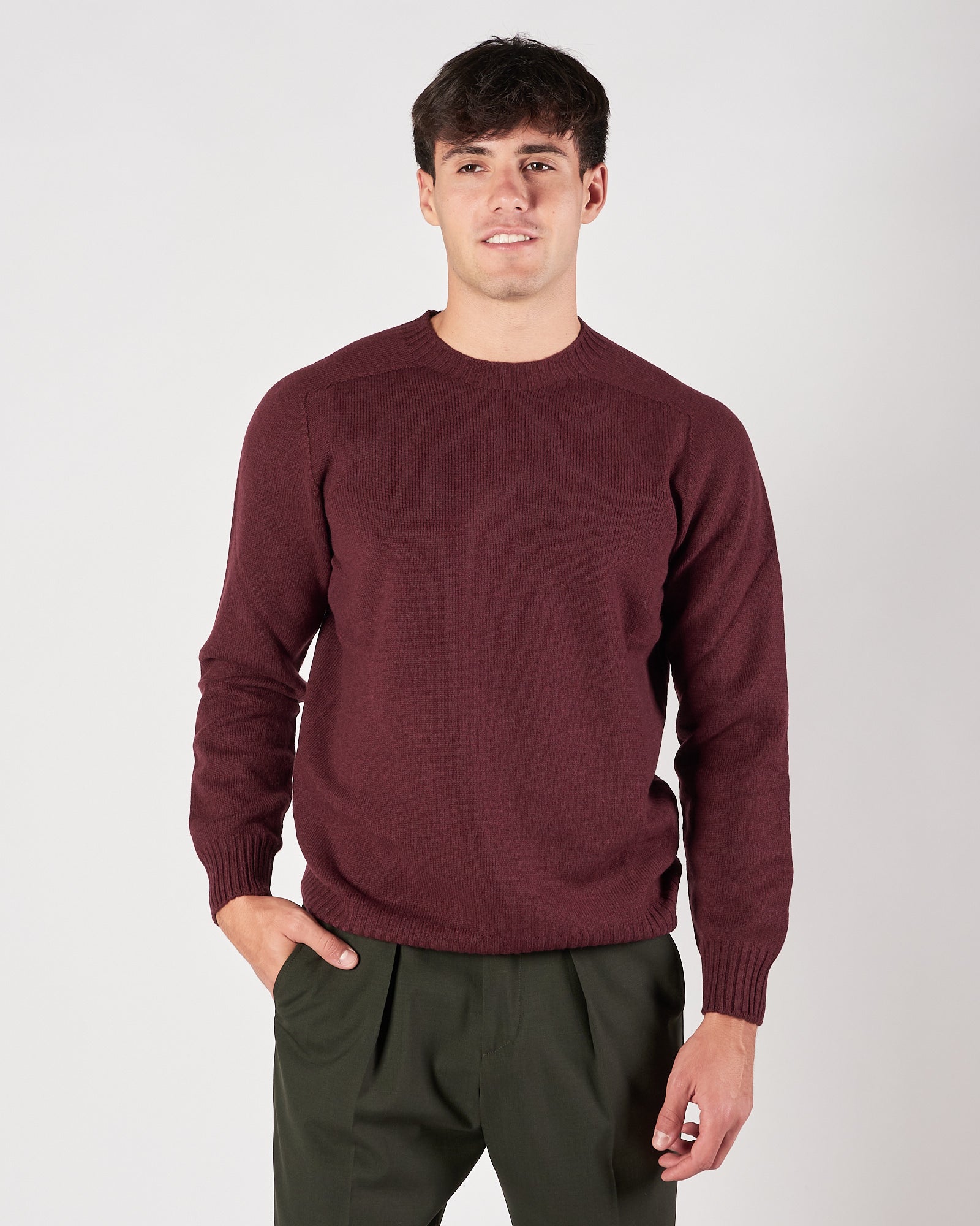 Maglia A|STORE in lana girocollo burgundy