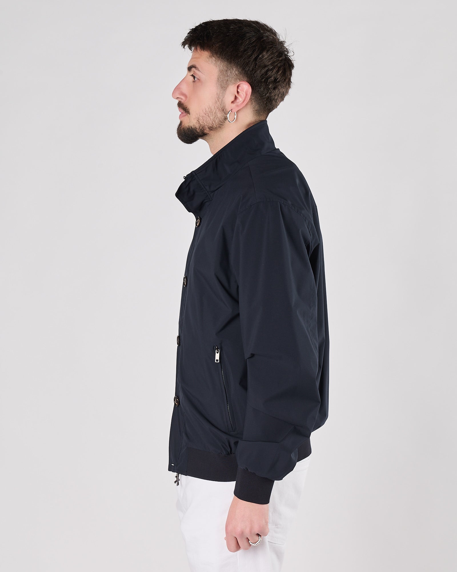 Giacchetto Onthebund con bottoni e zip blu