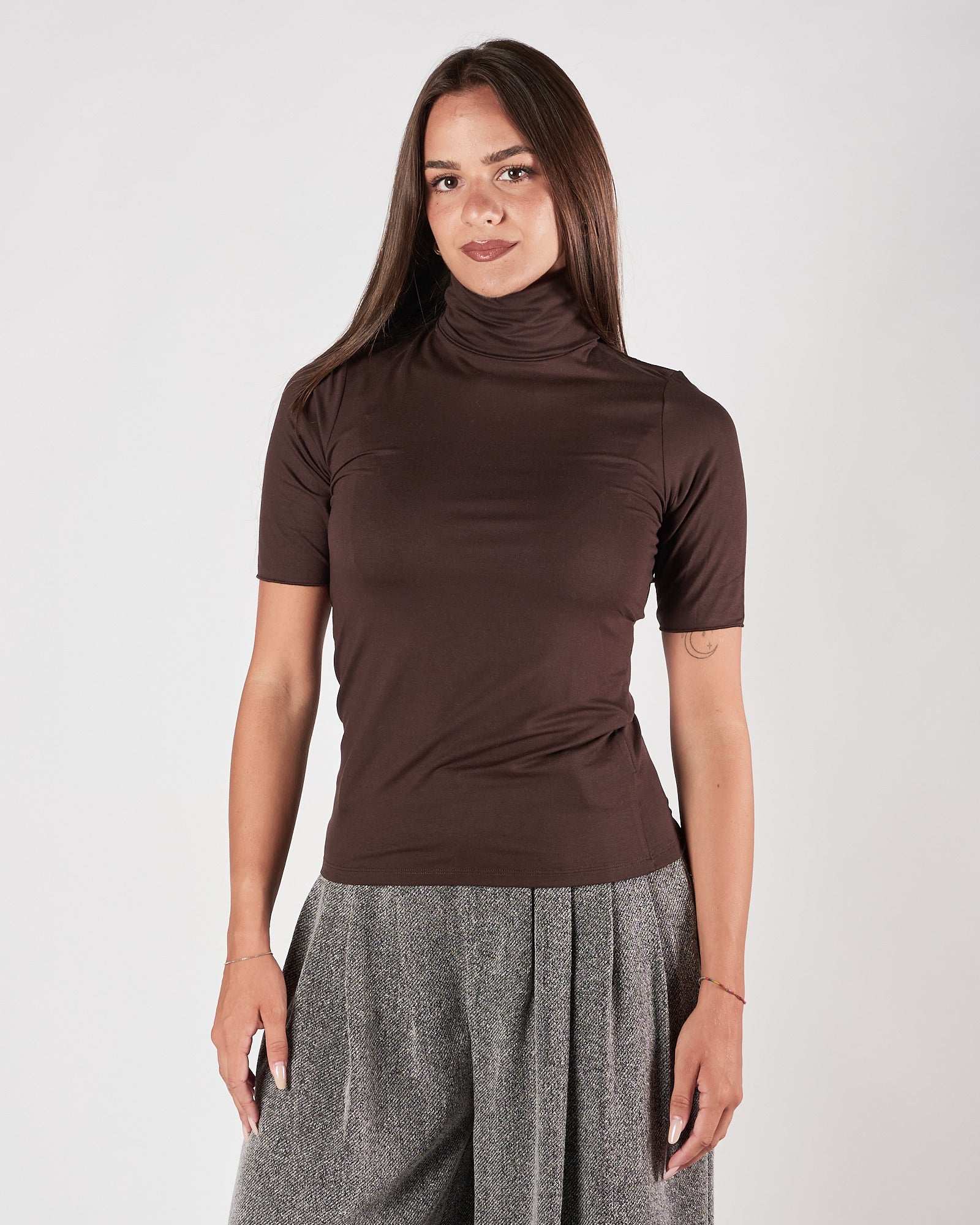 Maglia Majestic dolcevita caffè