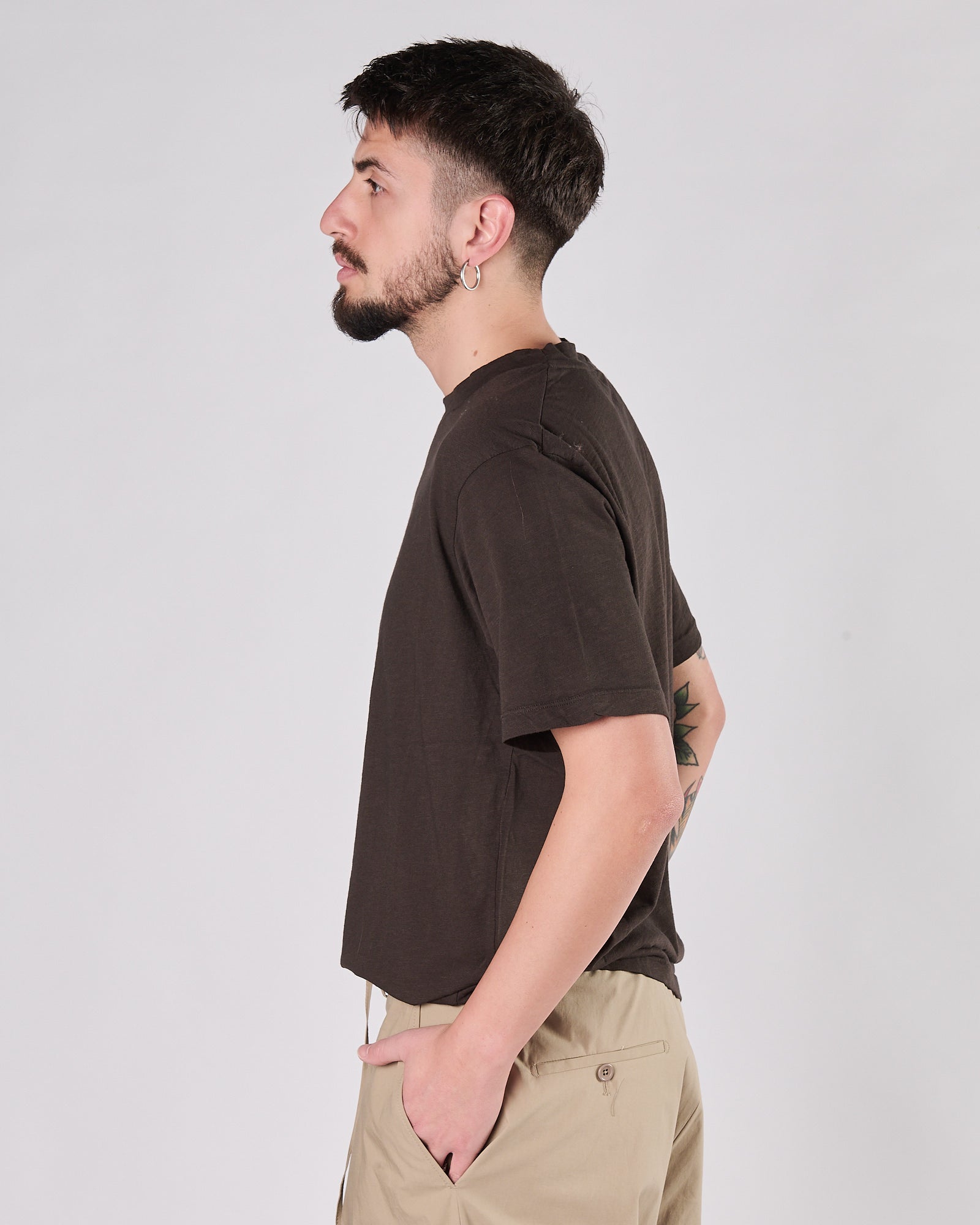 T-shirt Aimé regular cotone fiammato moro