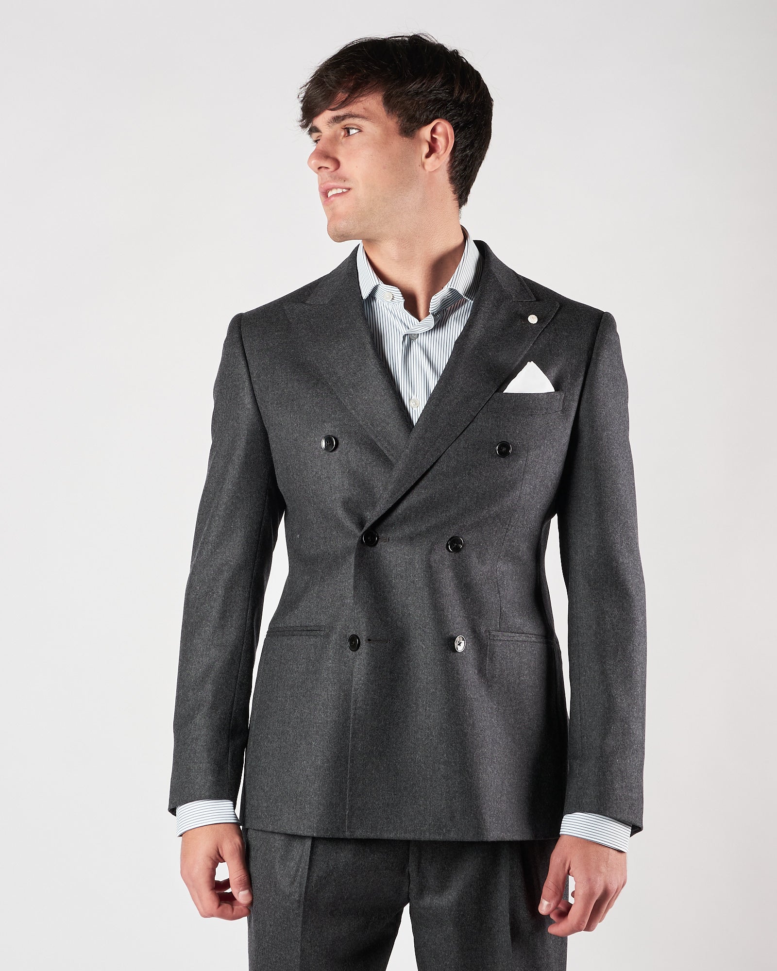 Giacca Luigi Bianchi doppio petto grigia