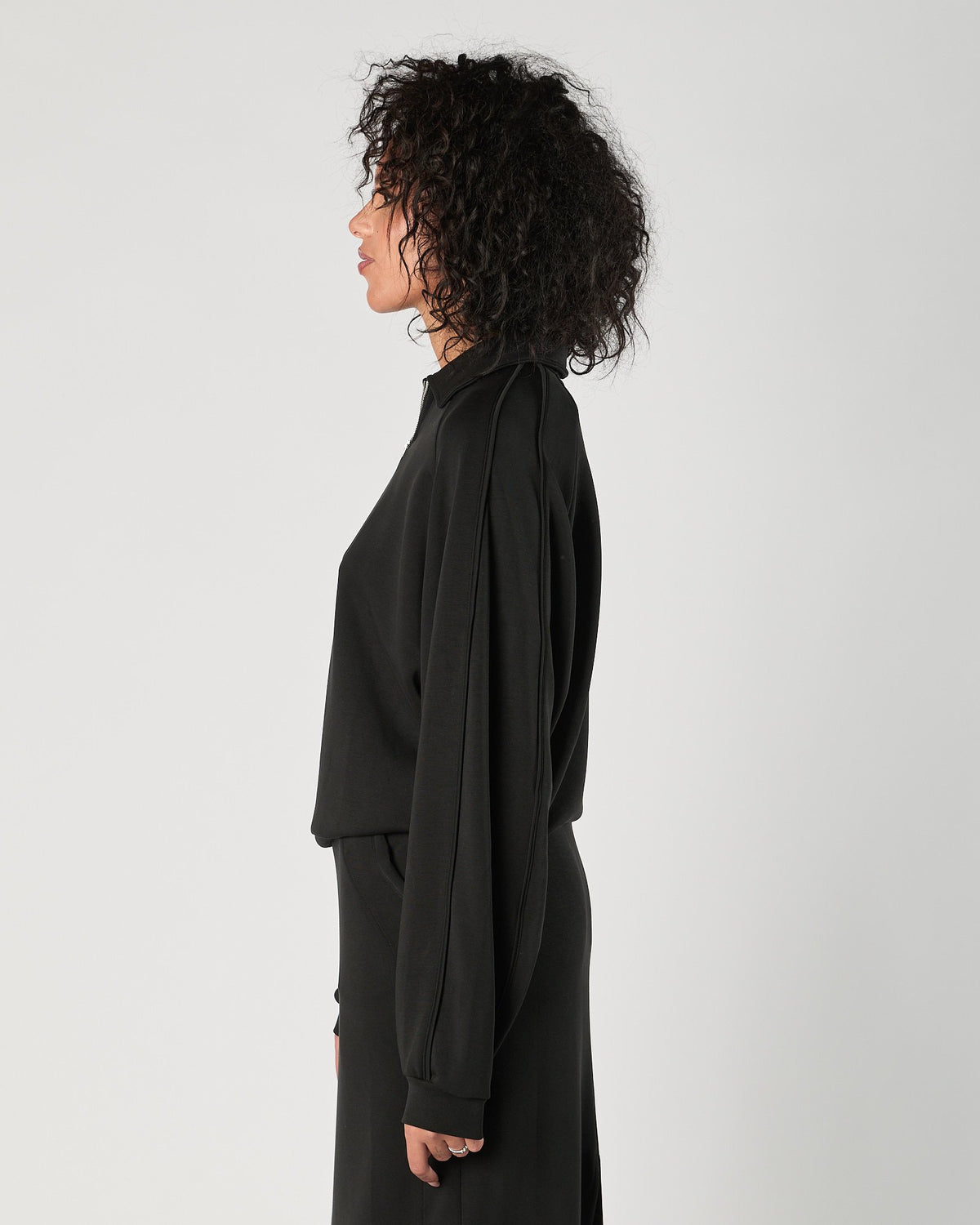 Felpa Woc con zip nera