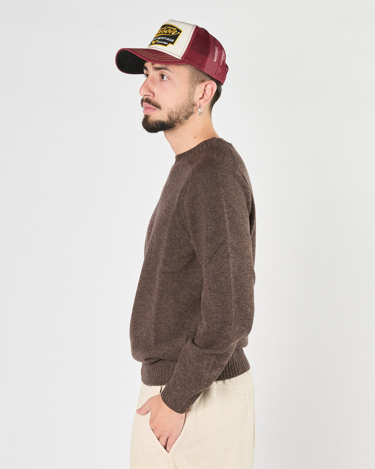 Maglia A|STORE girocollo in lana moro