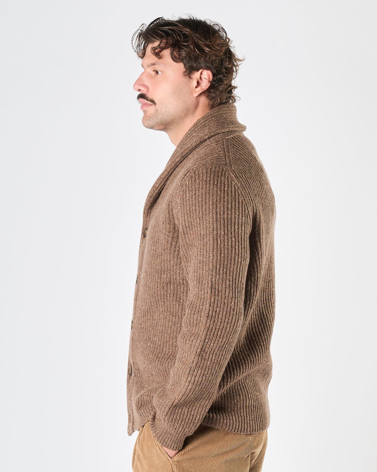 Cardigan A|STORE coste inglesi tortora