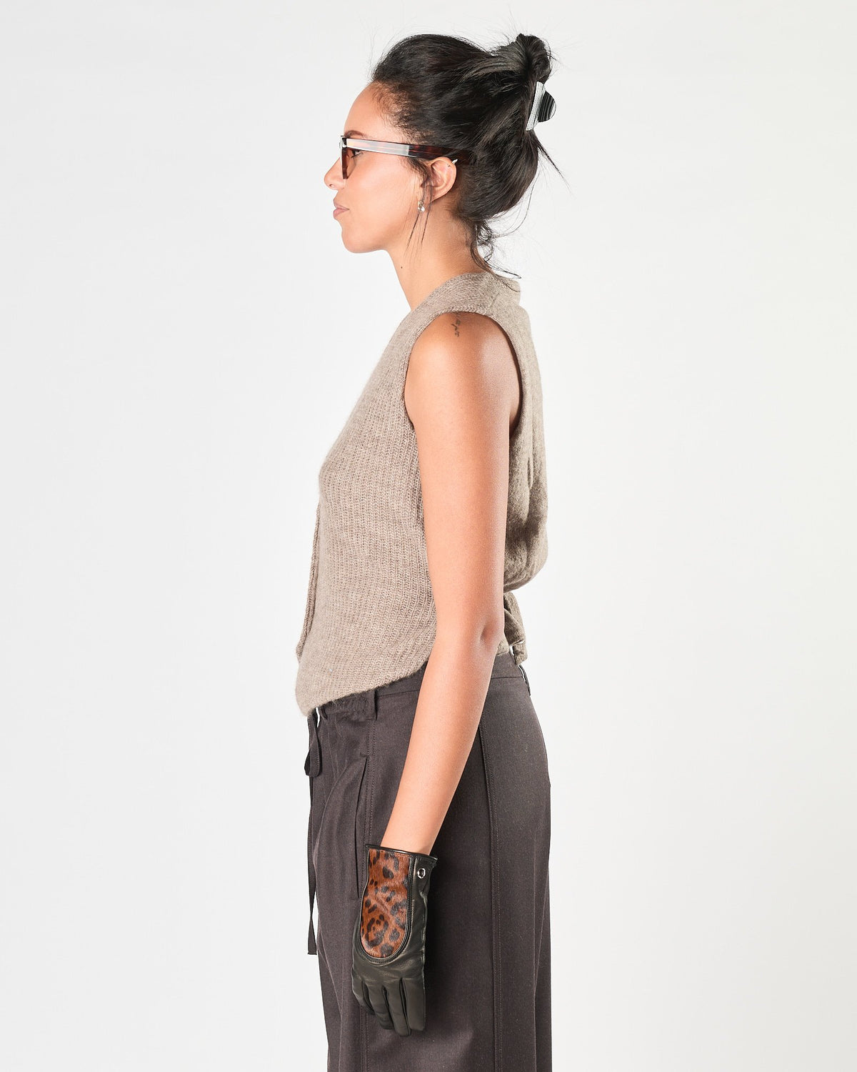 Gilet Eleh in maglia fango