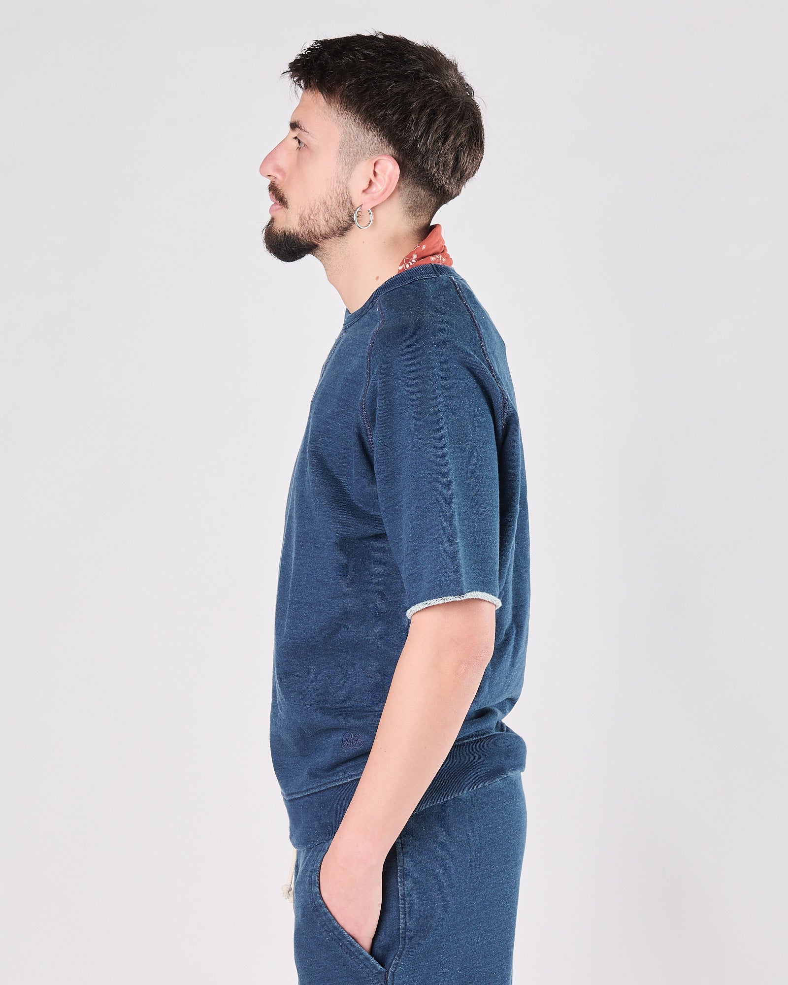 Felpa Bl'ker manica corta indigo