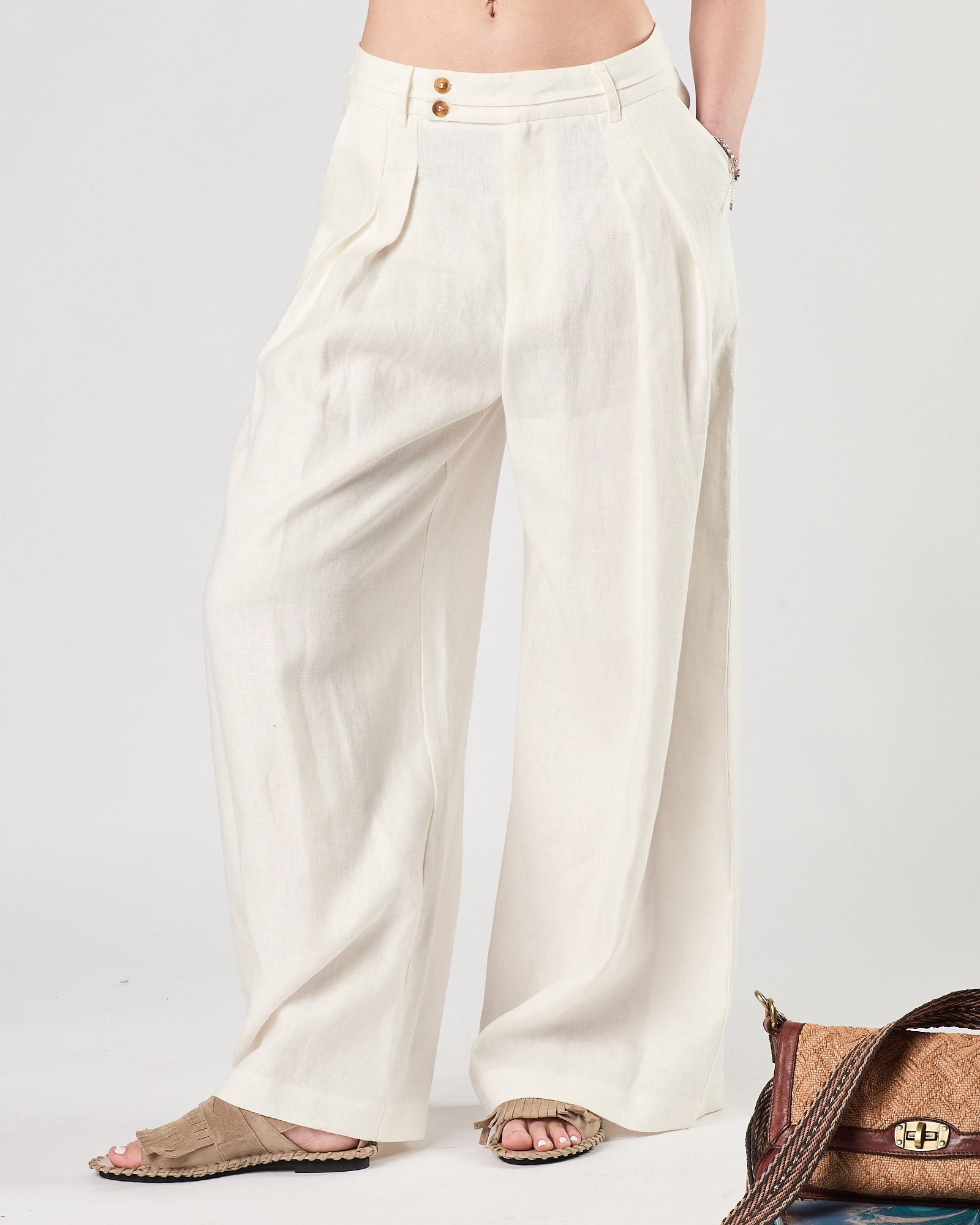 Pantalone Eleh doppia pence panna