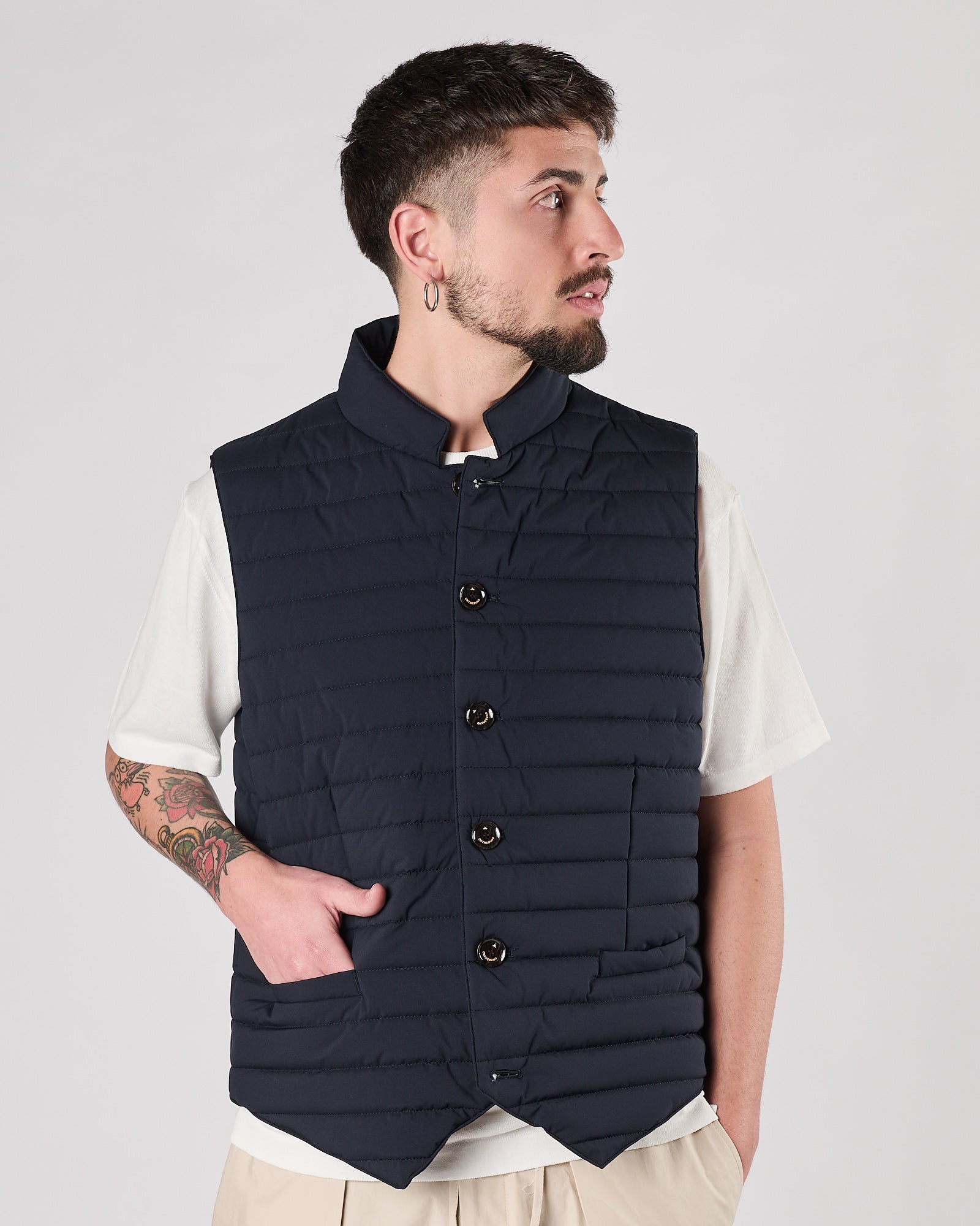 Gilet Onthebund con bottoni imbottito blu