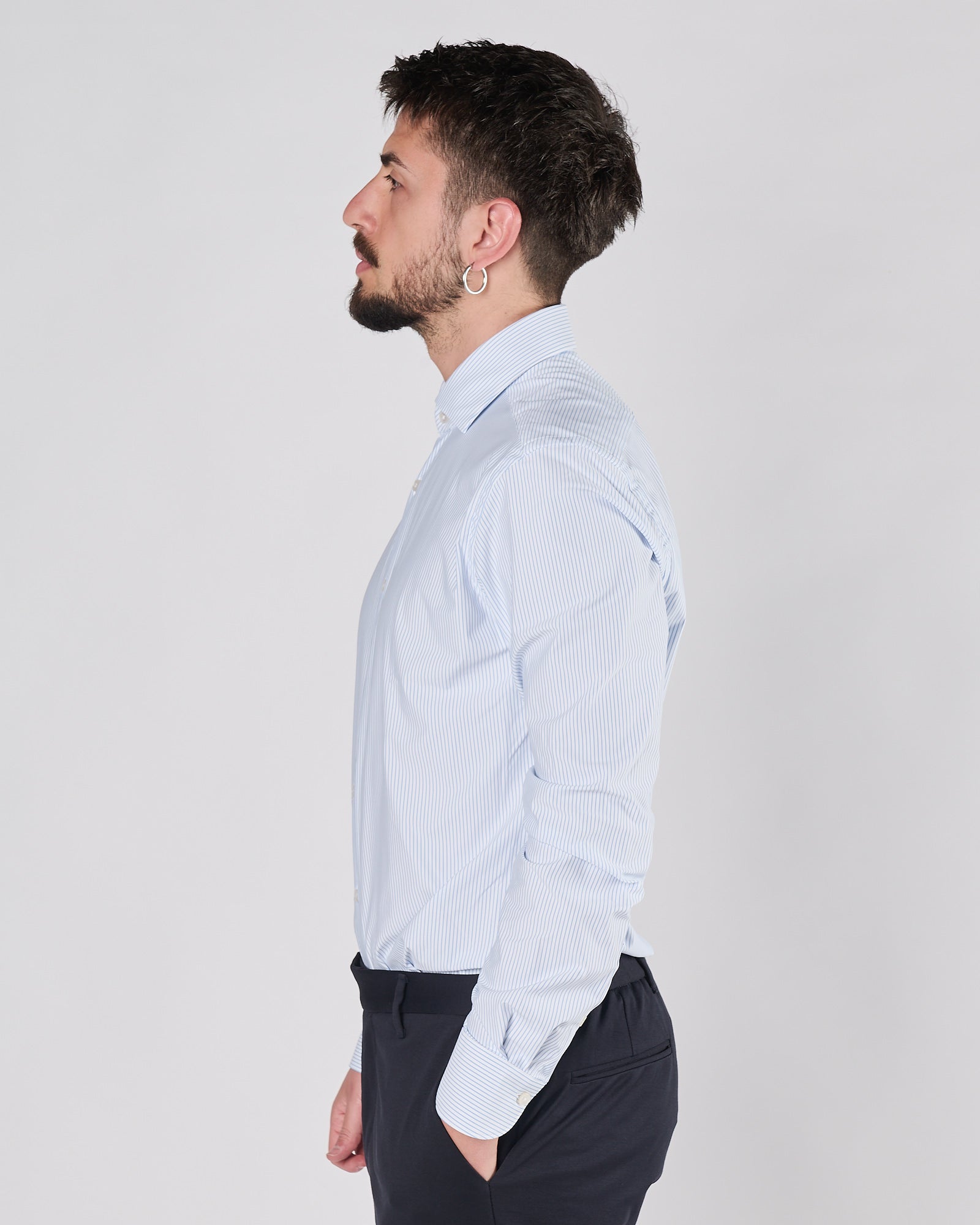 Camicia Xacus active fantasia riga celeste