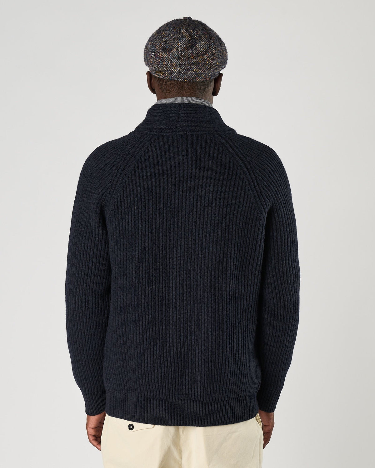 Cardigan A|STORE doppio petto collo sciallato blu