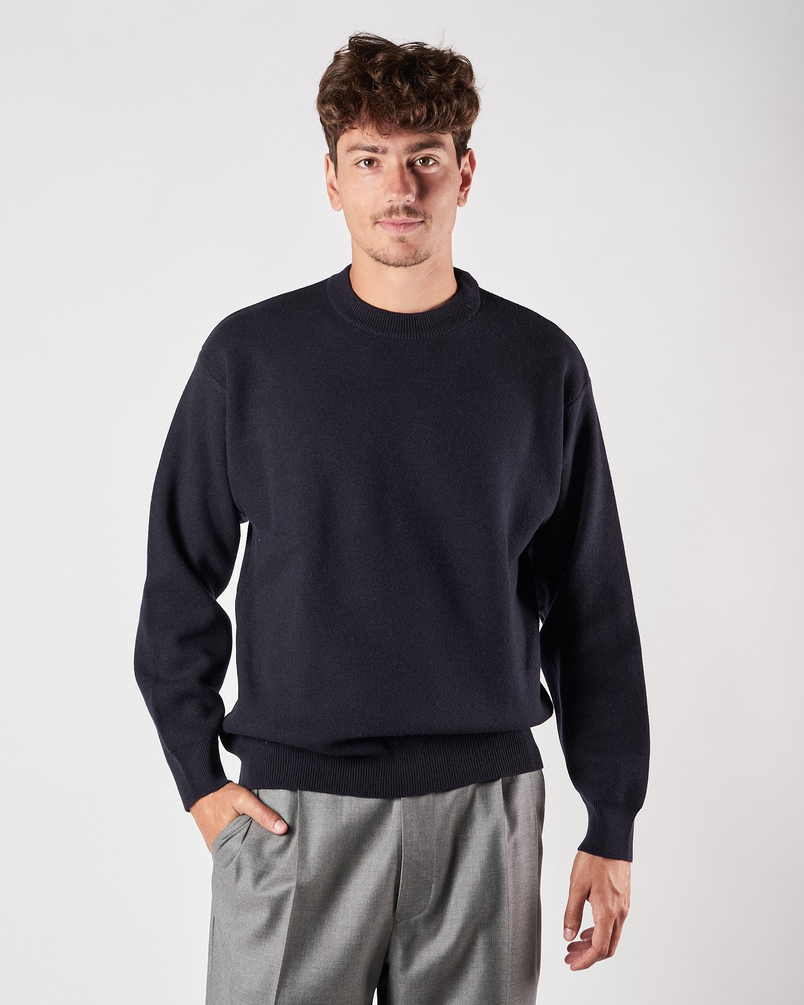 Maglia Daniele Fiesoli girocollo over blu