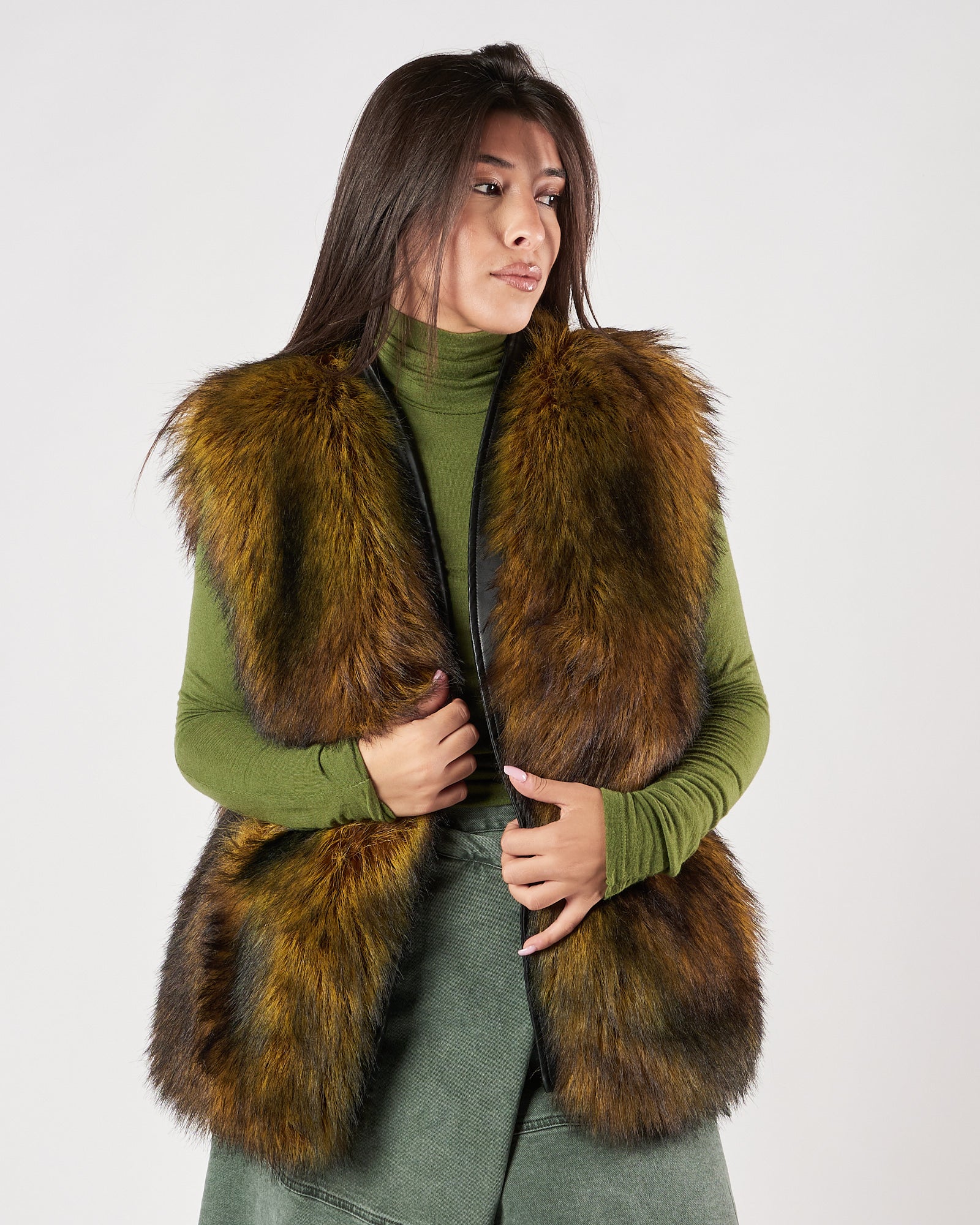 Ecopelliccia Mes Demoiselles smanicata bicolor