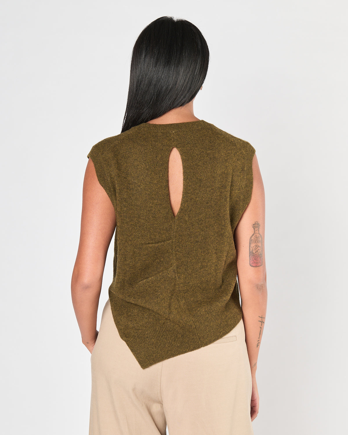 Gilet Mes Demoiselles con apertura dietro khaki