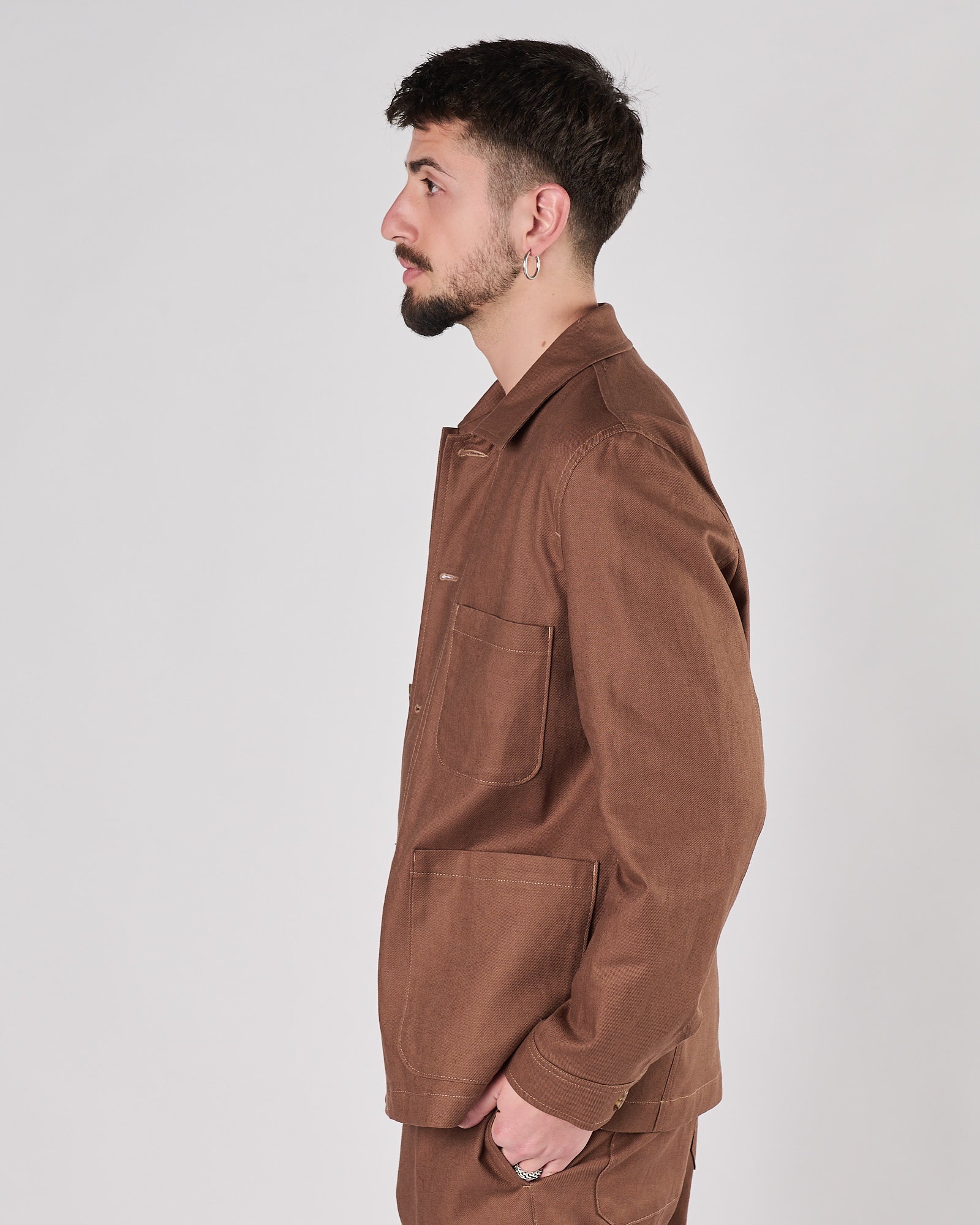 Giacca Camicia Aimè morbida cacao