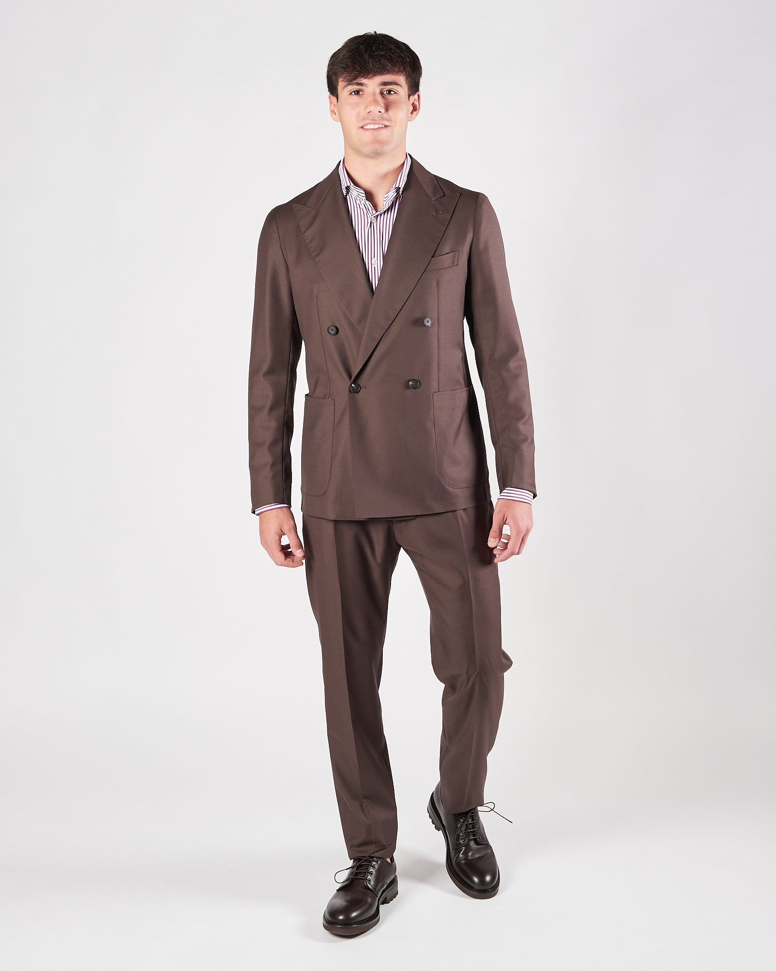 Abito Tagliatore doppio petto quattro bottoni moro