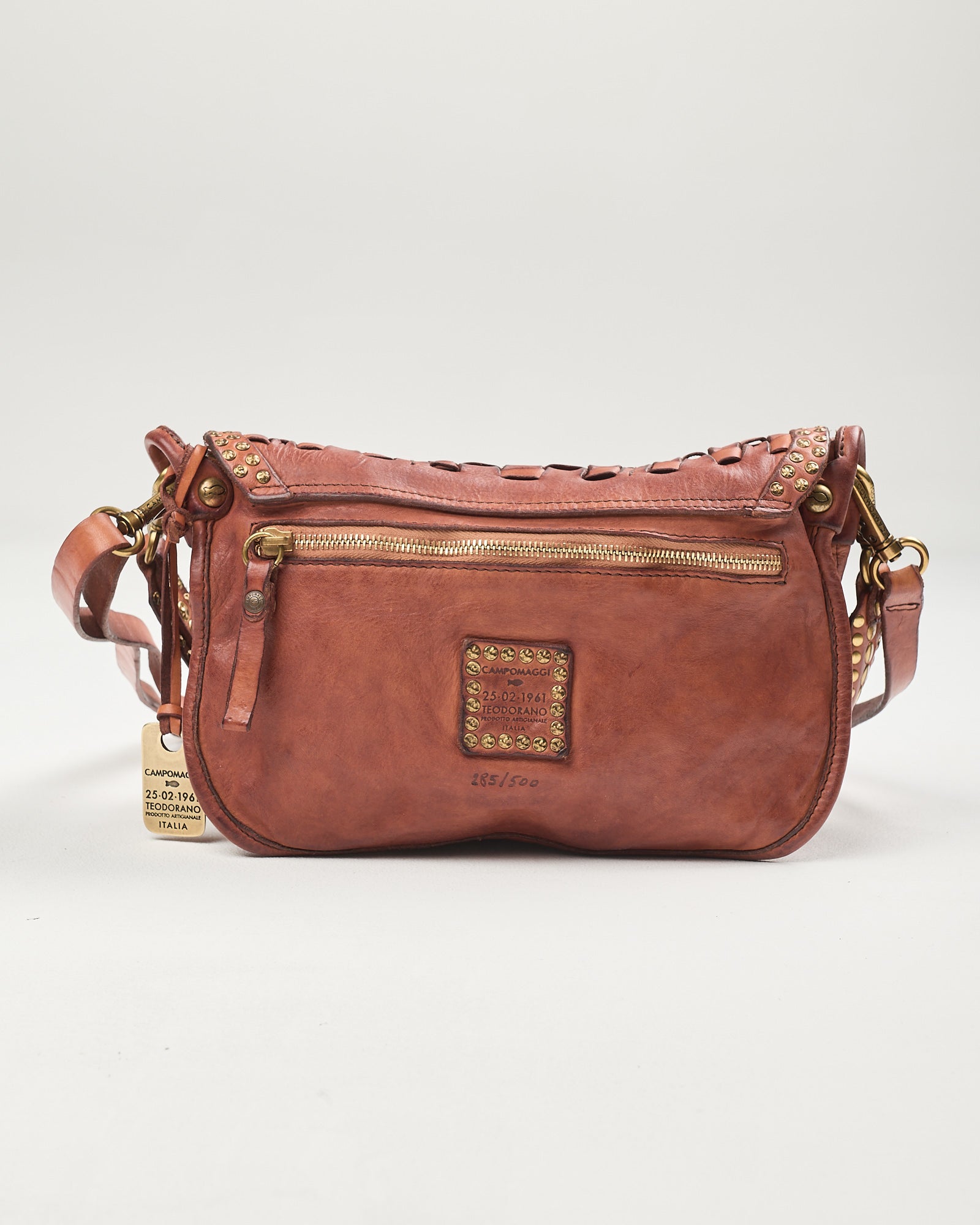 Borsa Campomaggi Sofia con intreccio cognac