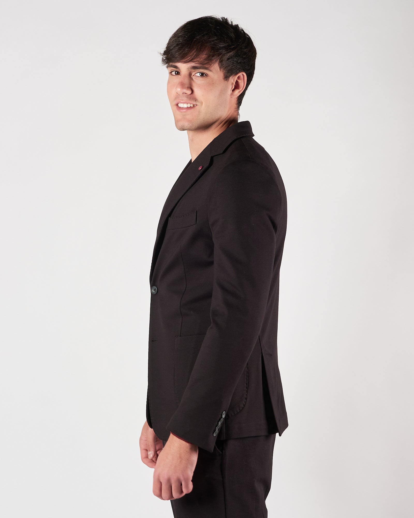 Giacca Enjoy un petto in jersey nera