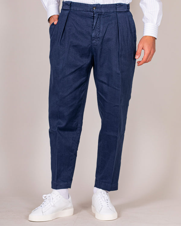 Pantalone doppia pence blu