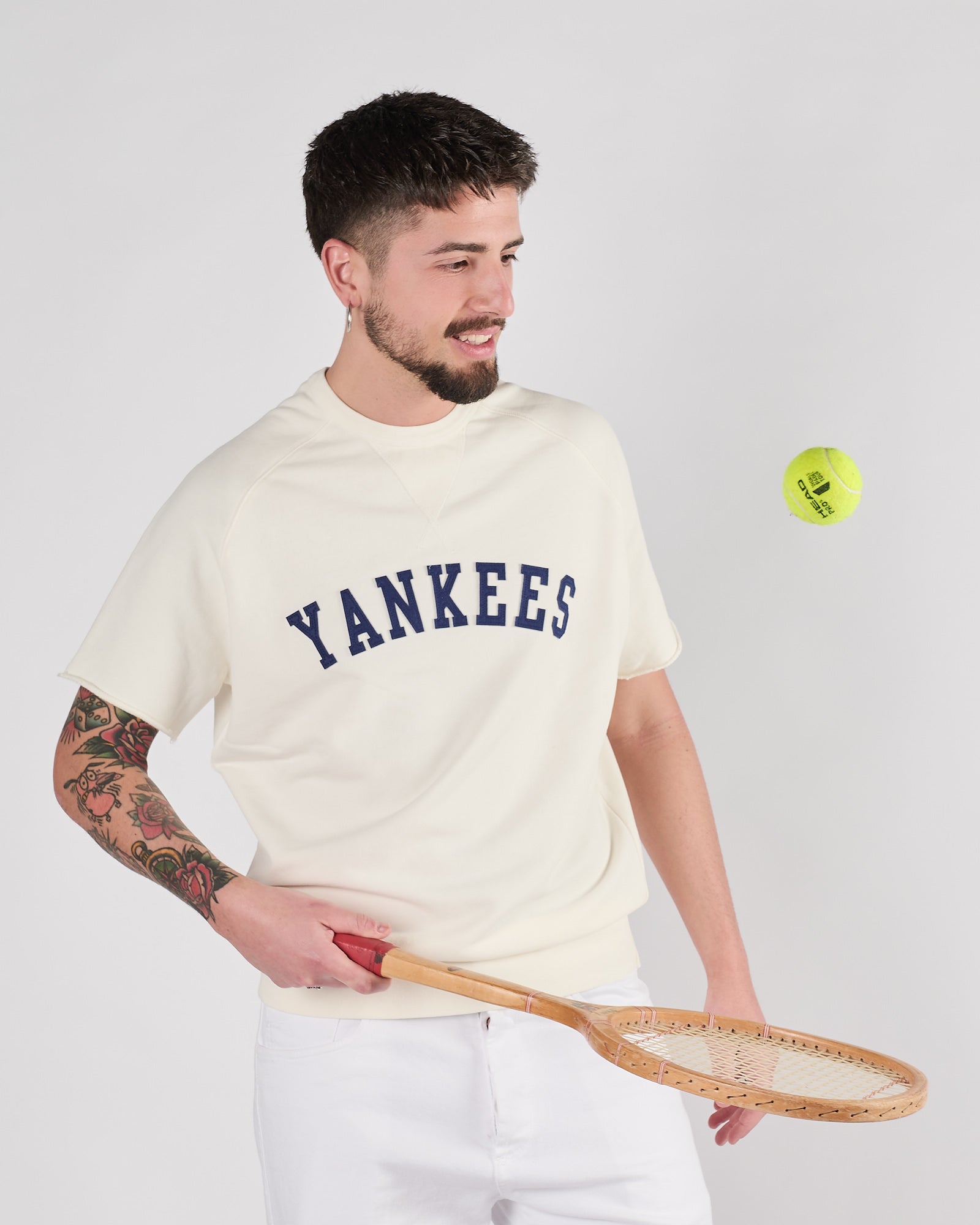 Felpa Chesapeake's mezza manica crema con stampa