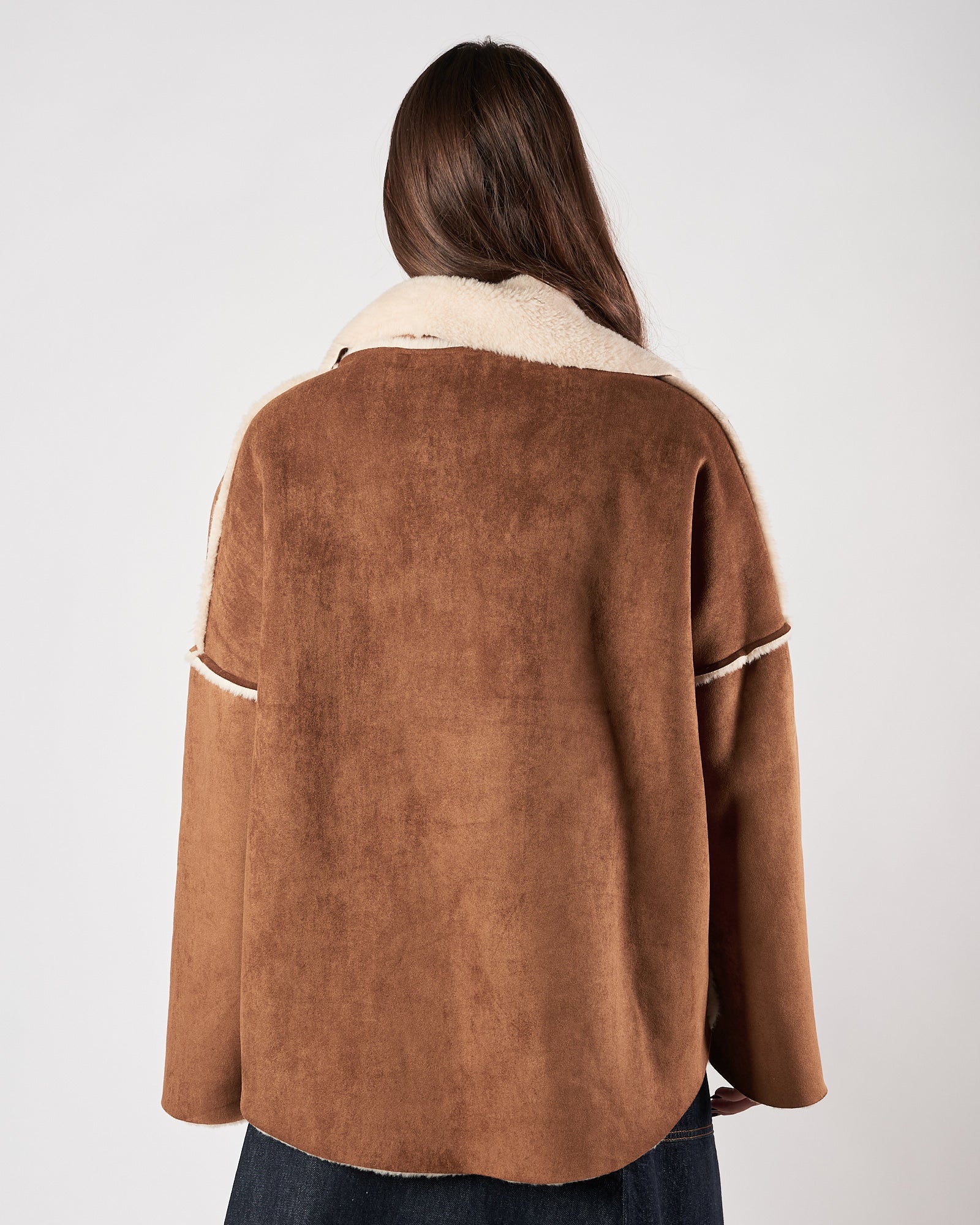 Eco montone Eleh over cognac imbottito