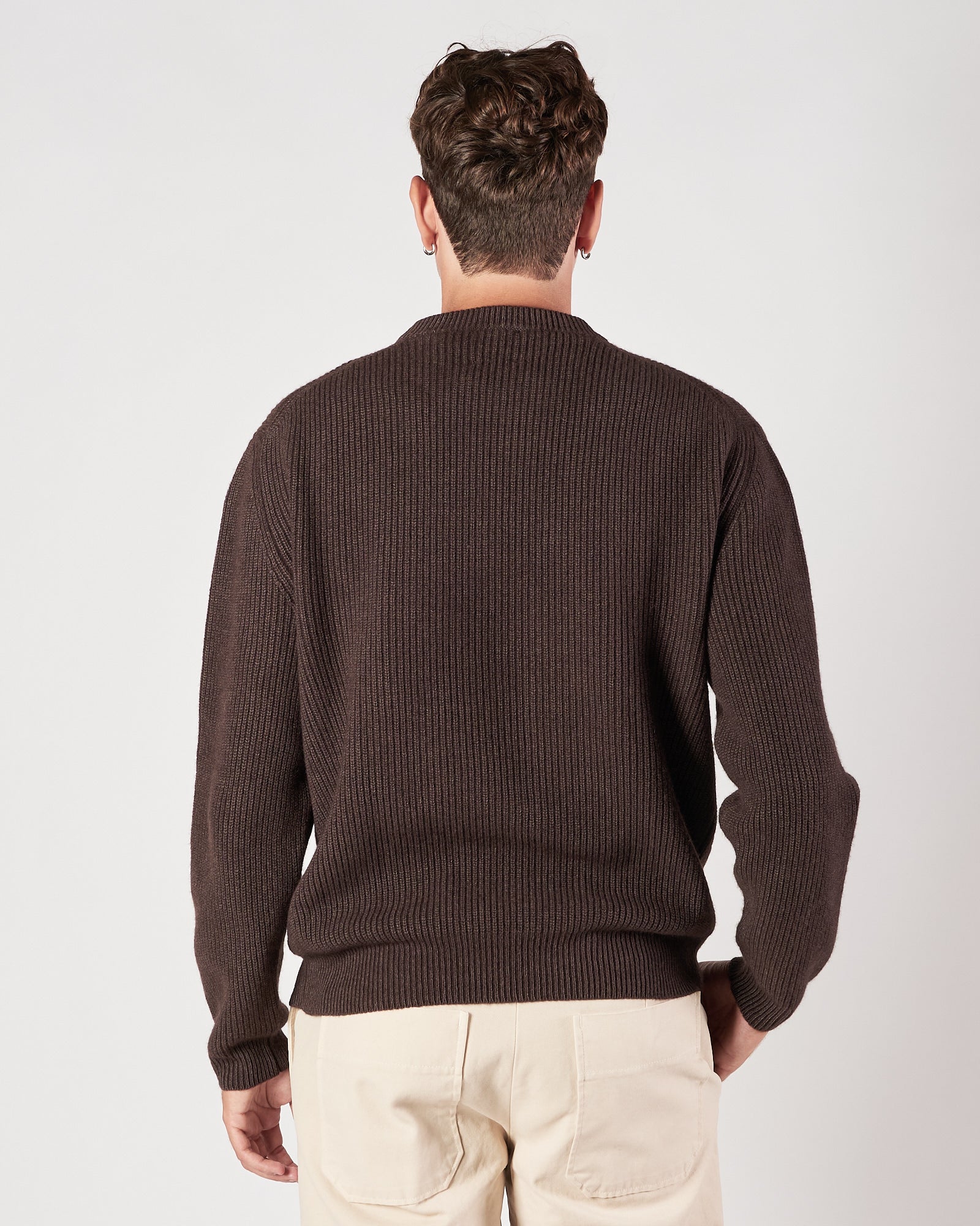 Maglia A|STORE girocollo a coste moro in cachemere