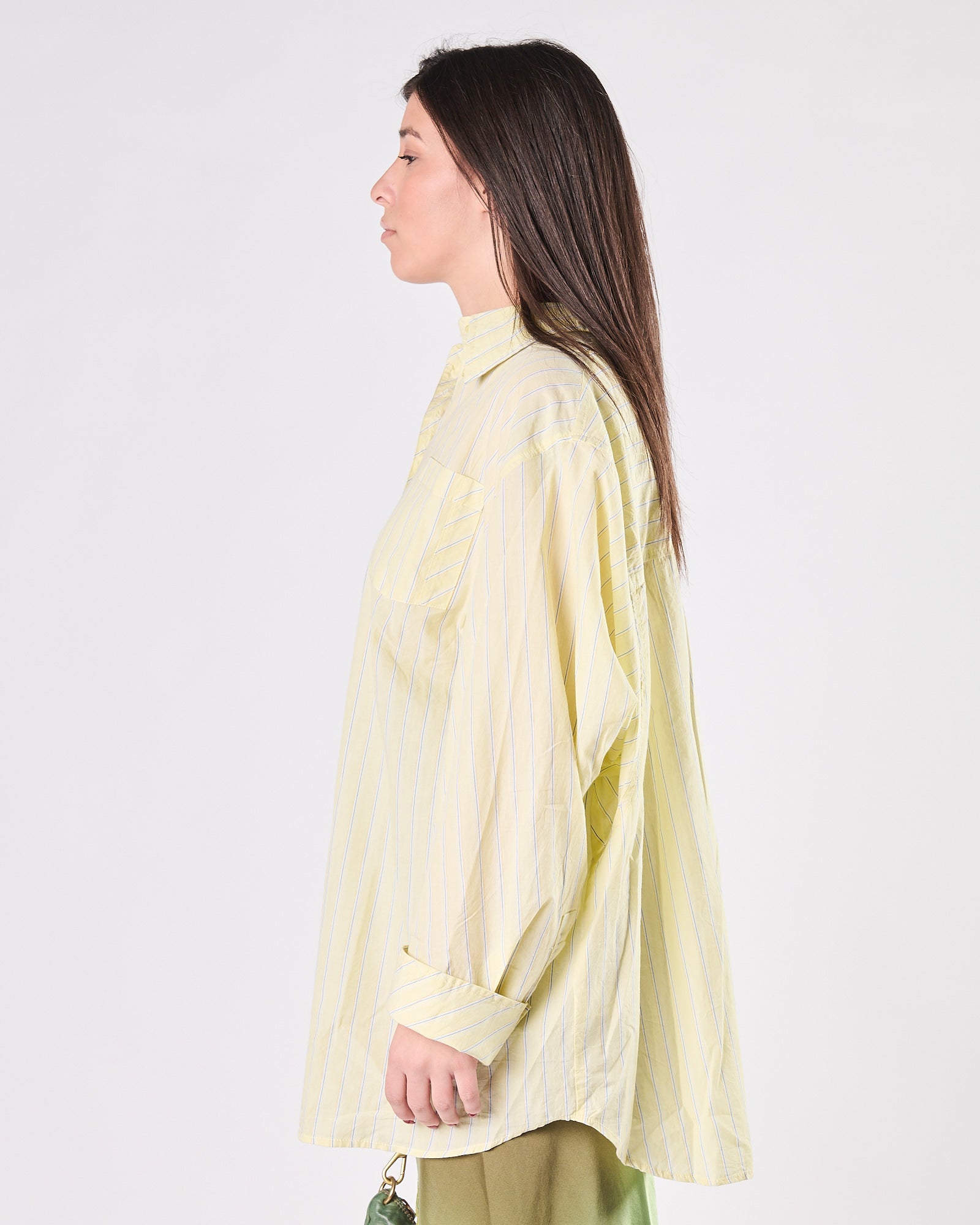Camicia Mes Demoiselles over lime con riga