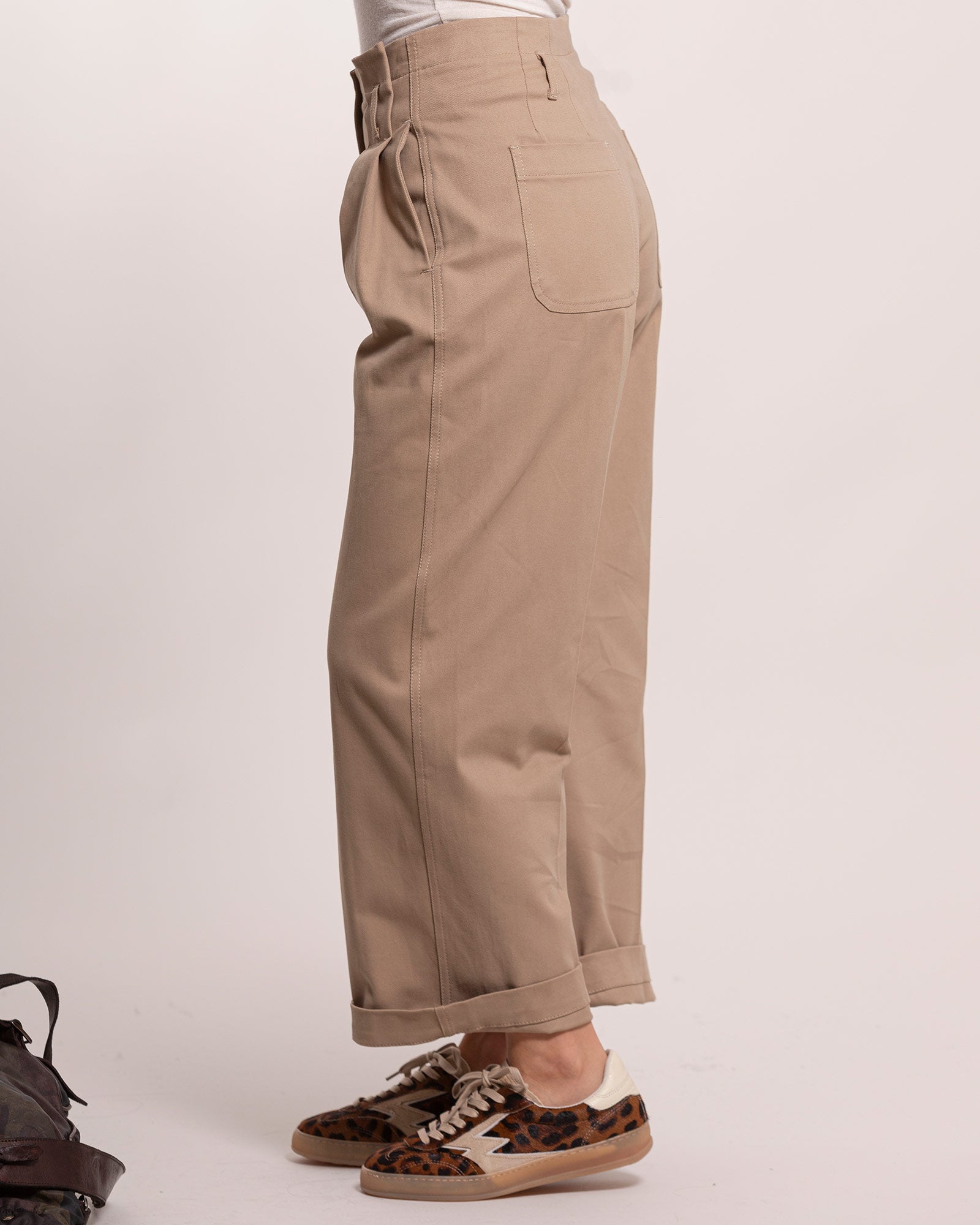 Pantalone Tela doppia pence beige