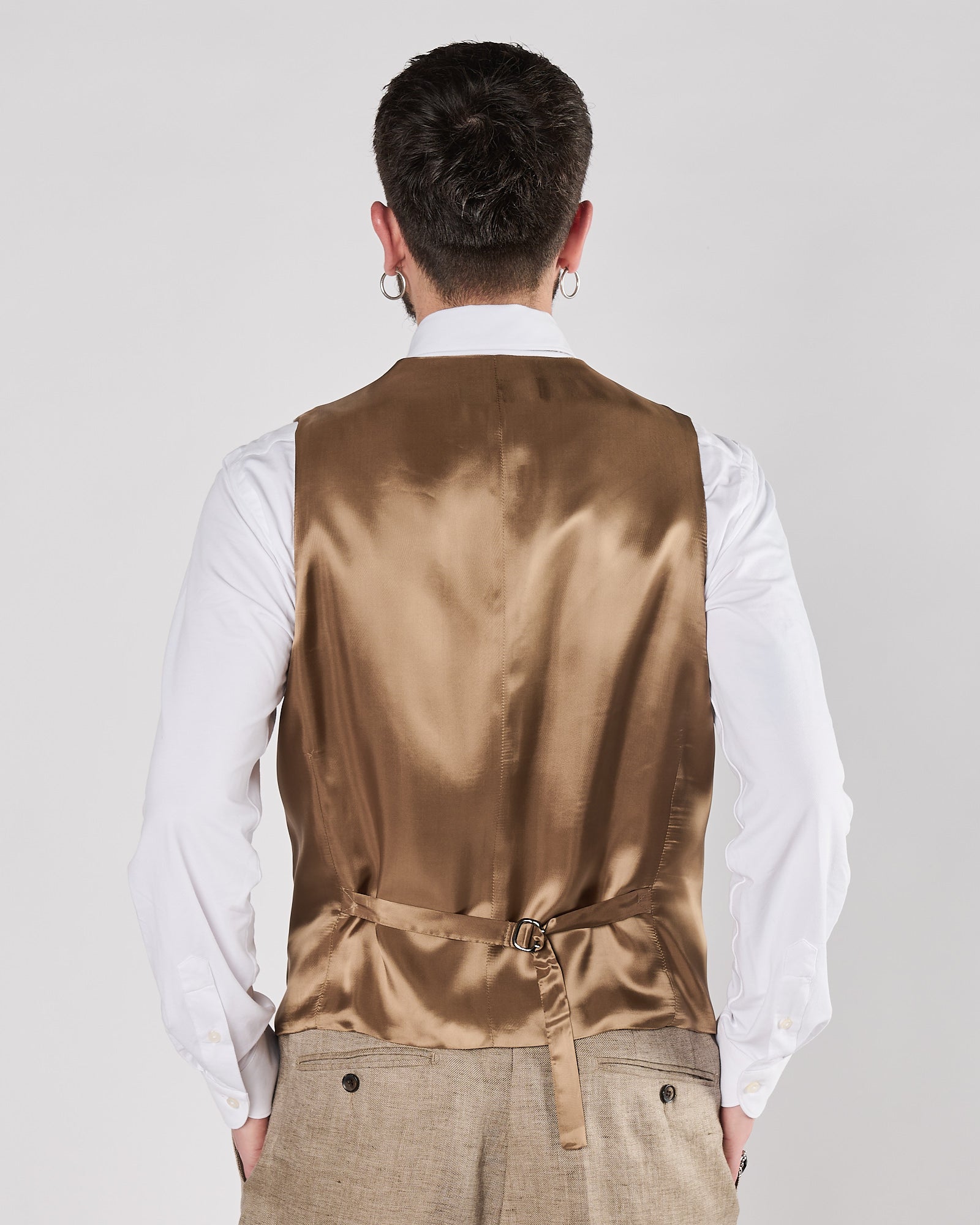 Gilet Lbm1911 in lino color cachimire