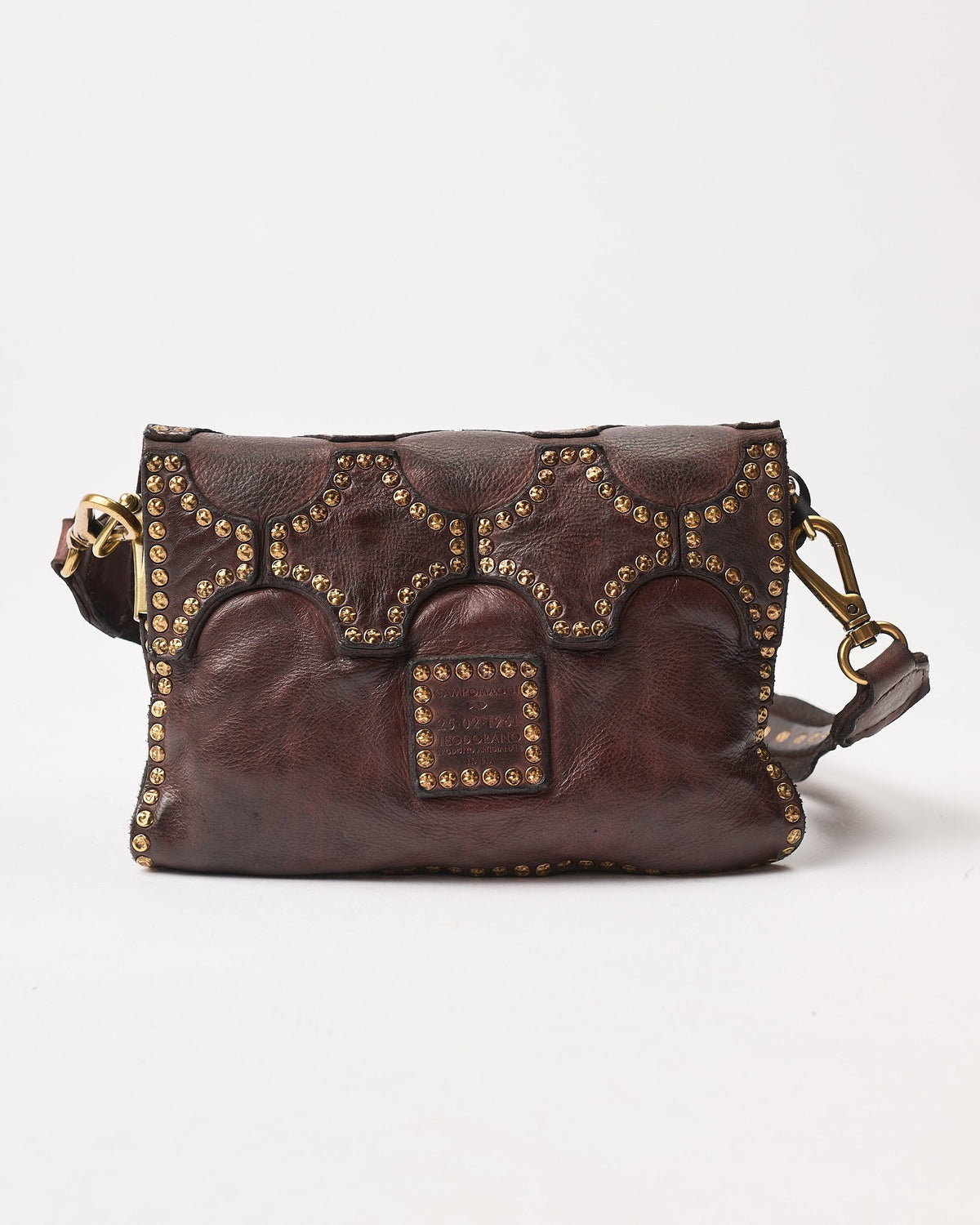 Borsa Campomaggi Agnese S in pelle borchie testa di moro